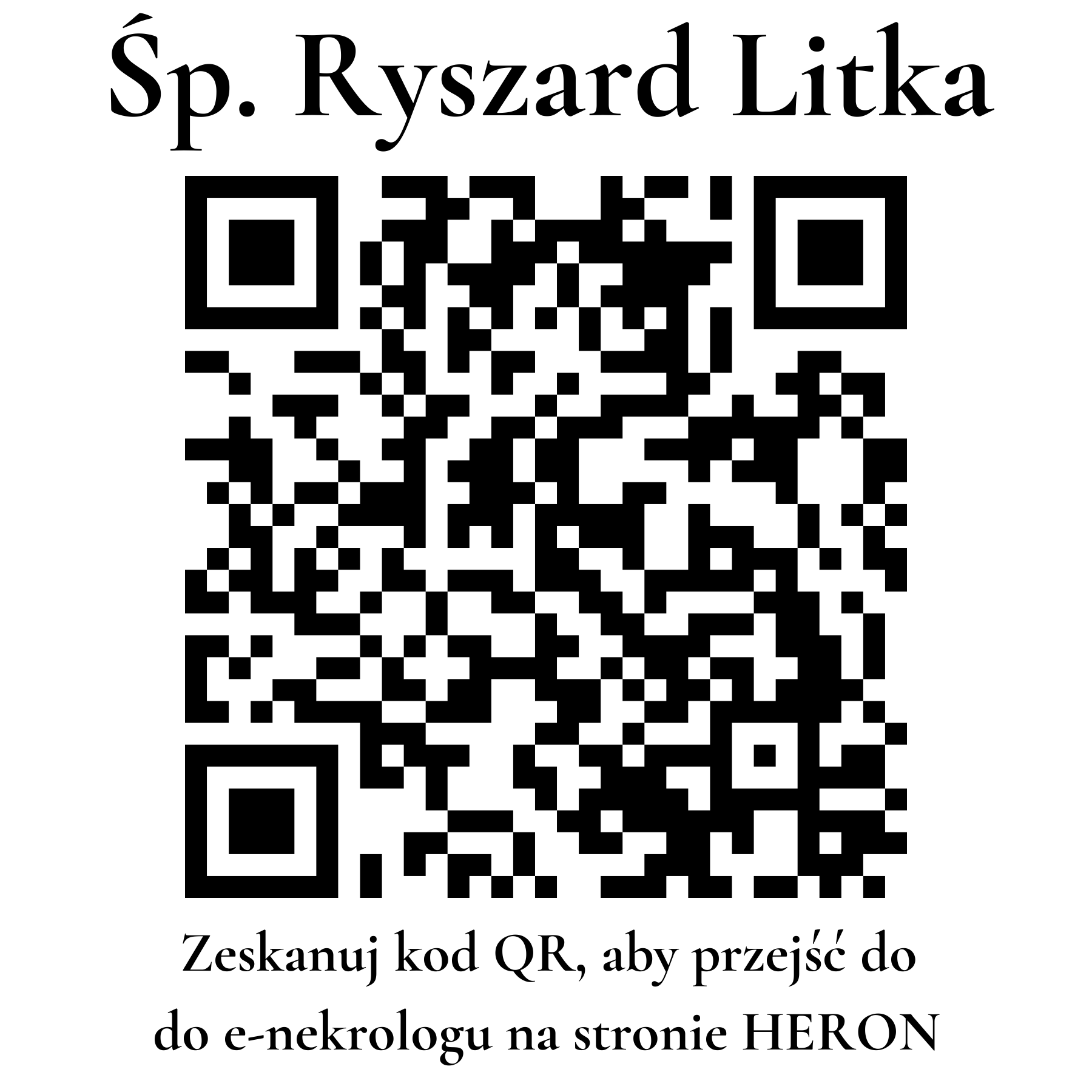 Kod QR do nekrologu Ryszard Litka Kod QR do nekrologu Ryszard Litka
