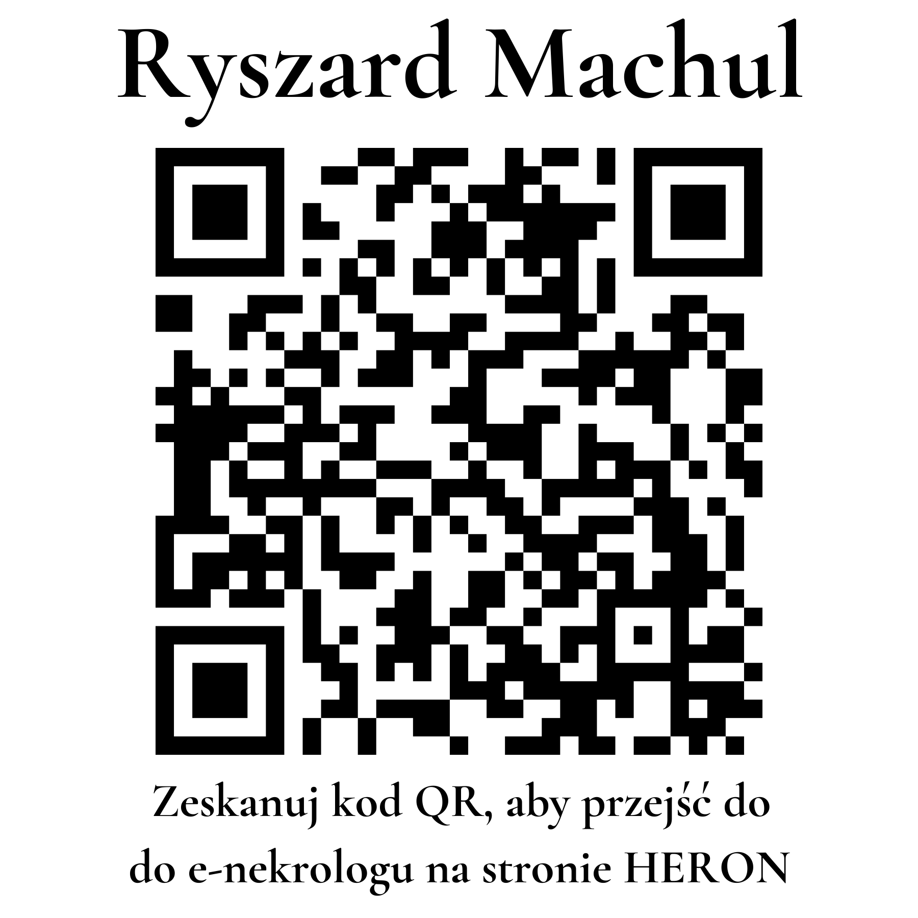 Kod QR do nekrologu Ryszard Machul Kod QR do nekrologu Ryszard Machul