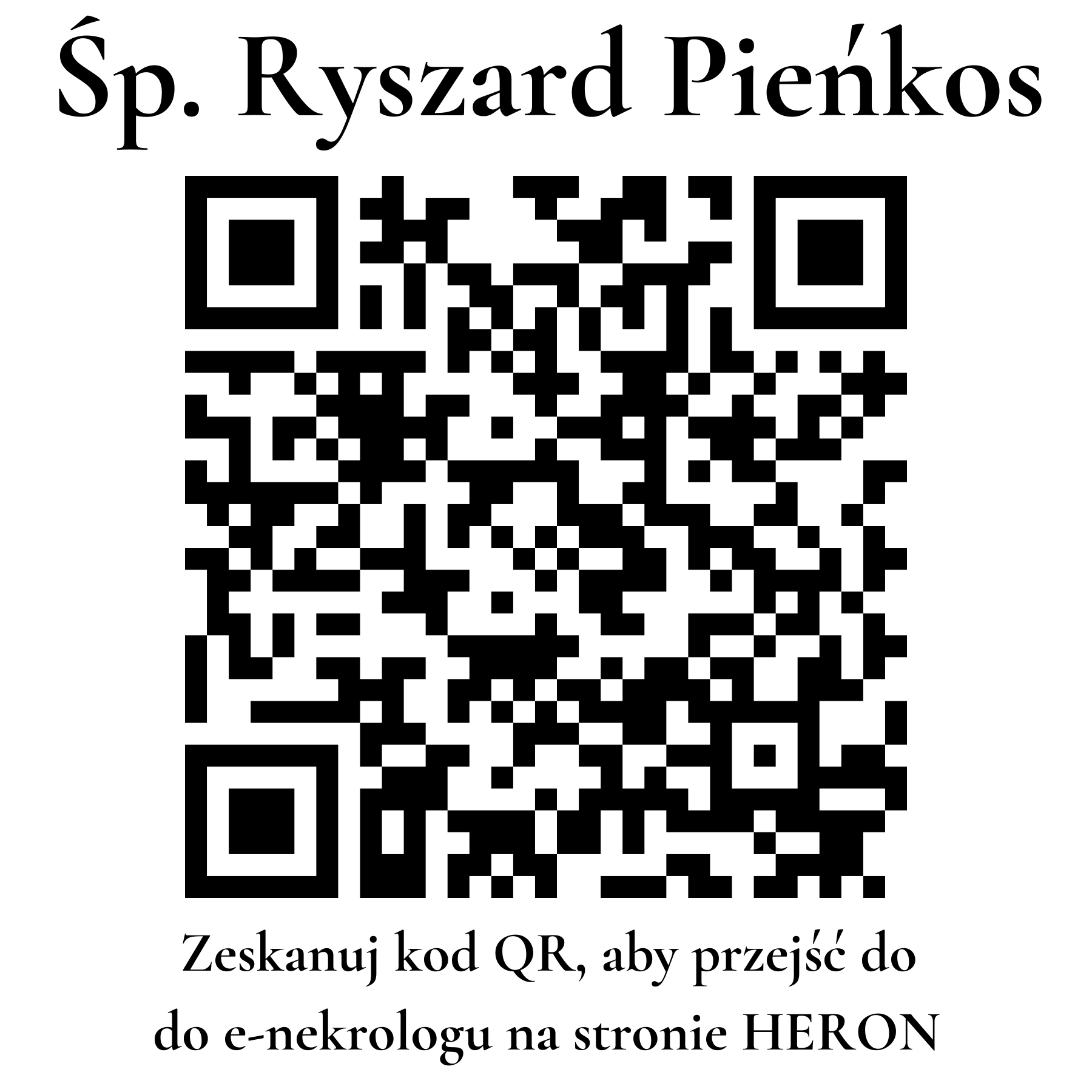 Kod QR do nekrologu Ryszard Pieńkos