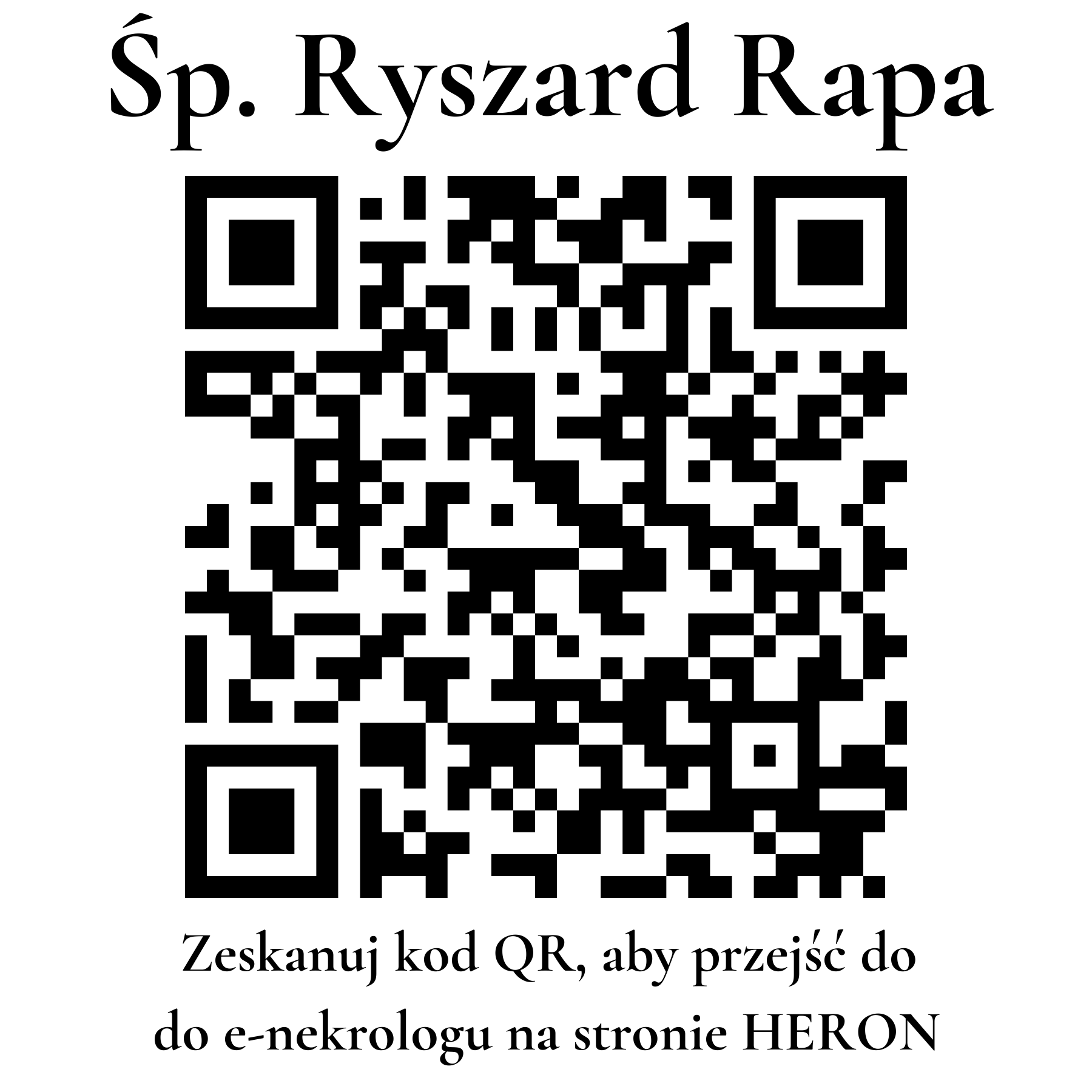 Kod QR do nekrologu Ryszard Rapa Kod QR do nekrologu Ryszard Rapa