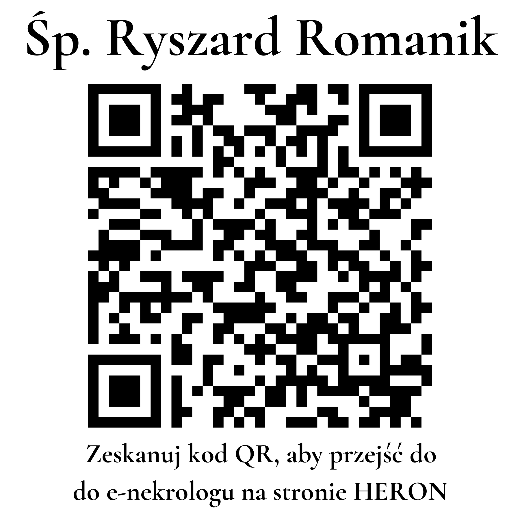 Kod QR do nekrologu Ryszard Romanik