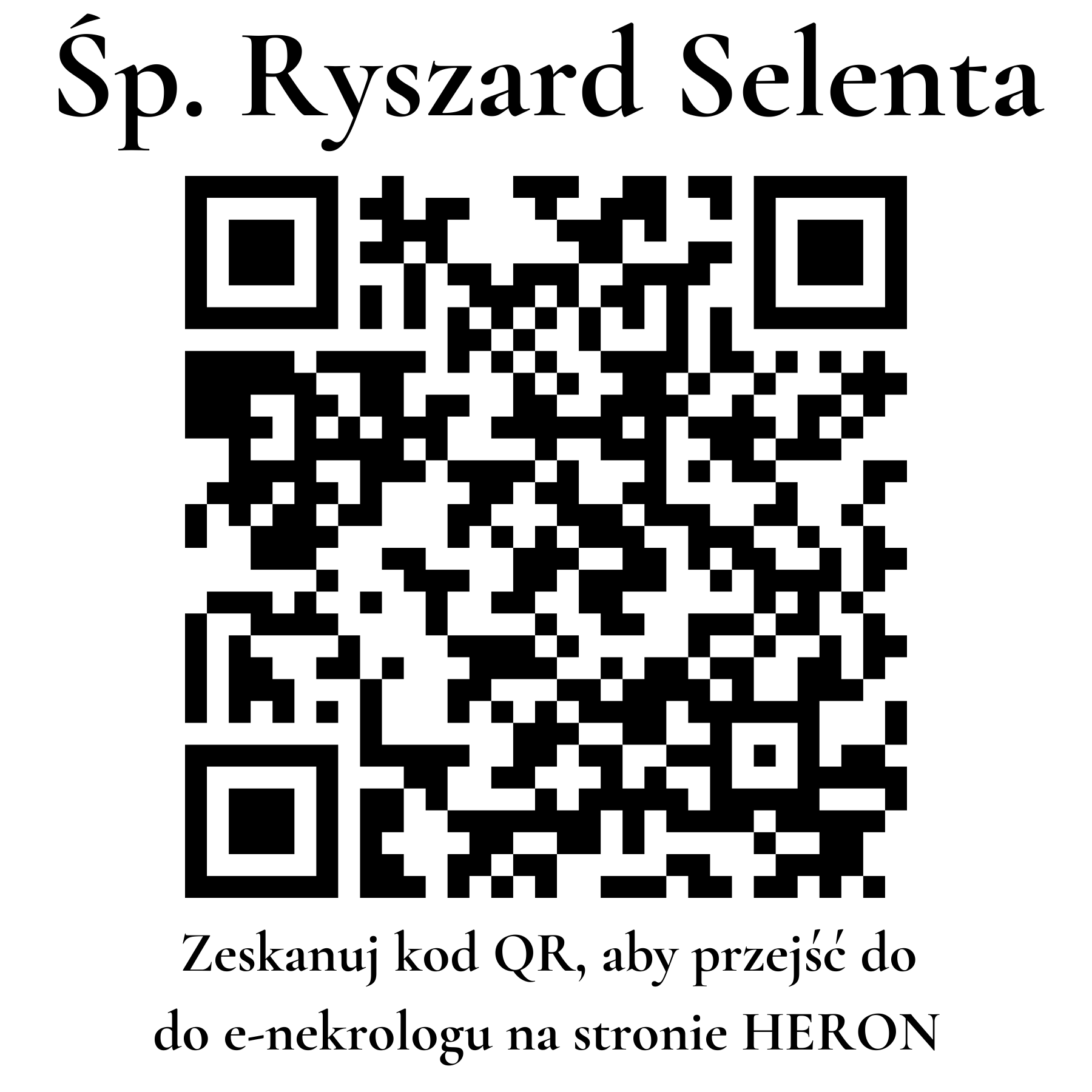 Kod QR do nekrologu Ryszard Selenta