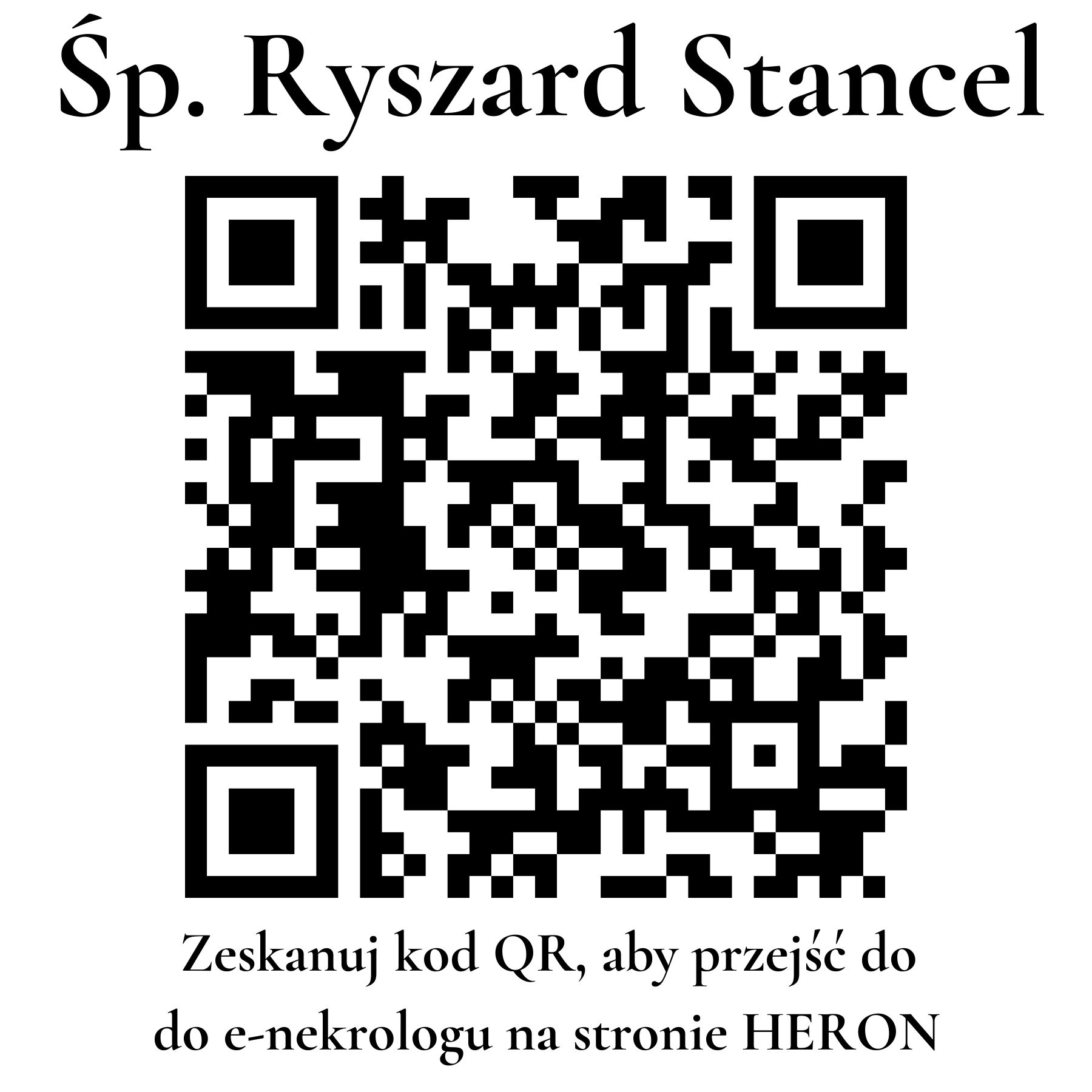 Kod QR do nekrologu Ryszard Stancel Kod QR do nekrologu Ryszard Stancel