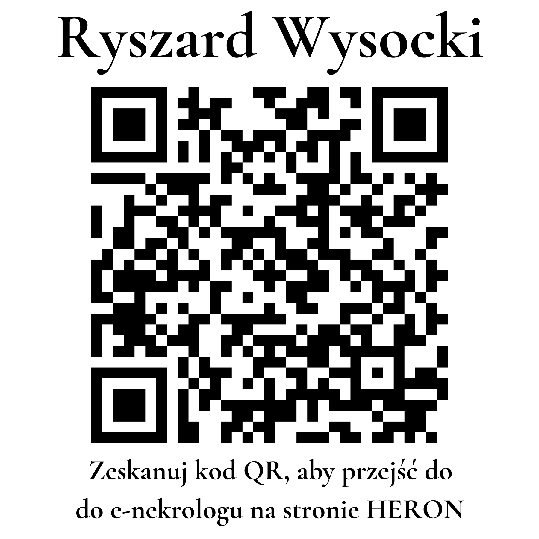Kod QR do nekrologu Ryszard Wysocki