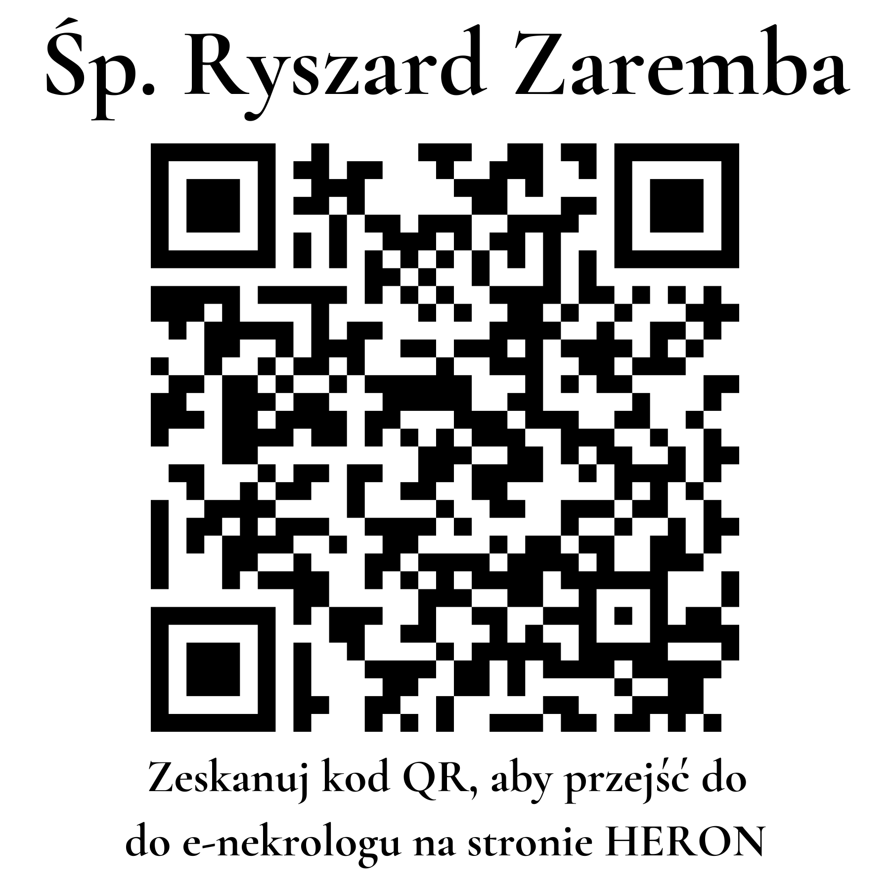 Kod QR do nekrologu Ryszard Zaremba