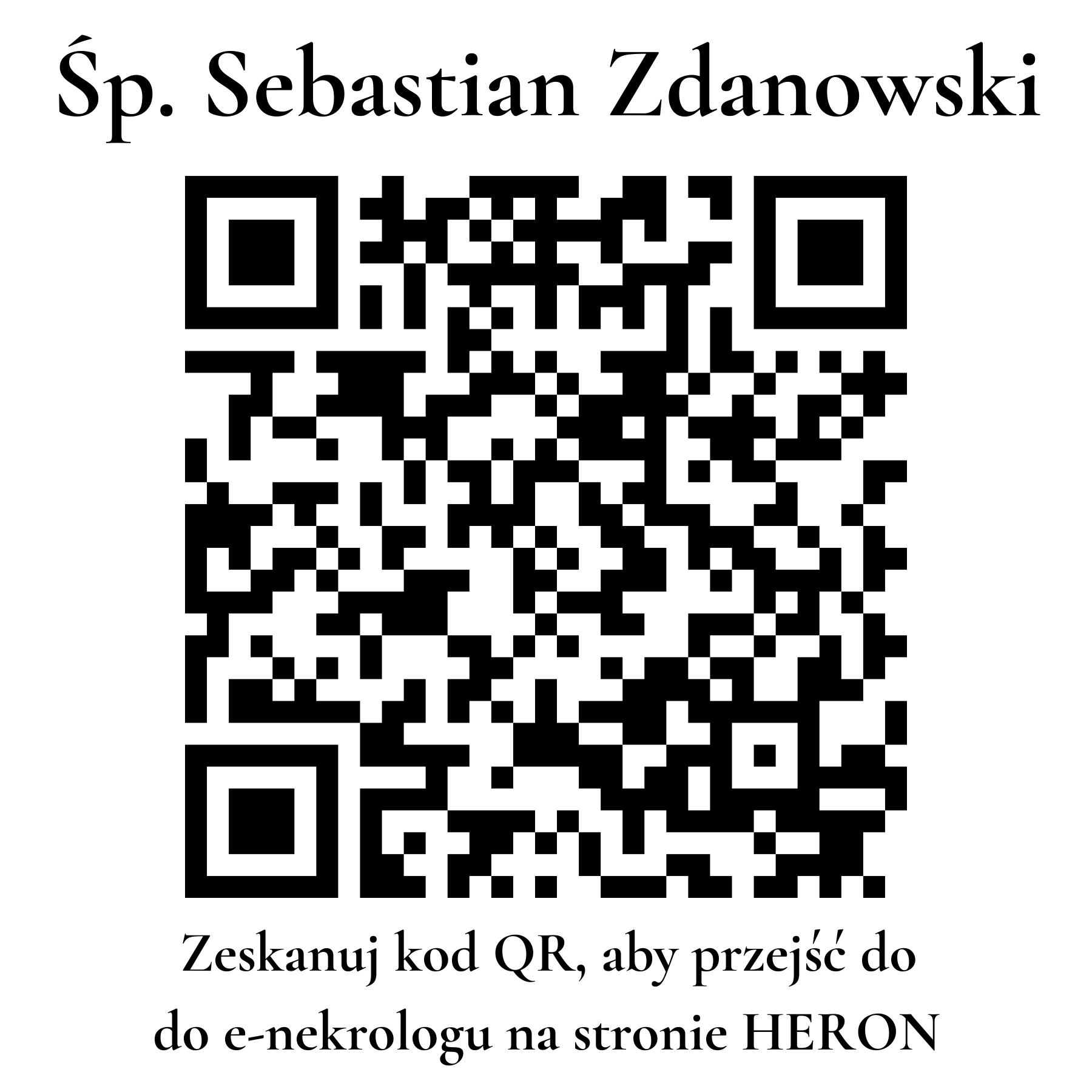 Kod QR do nekrologu Sebastian Zdanowski