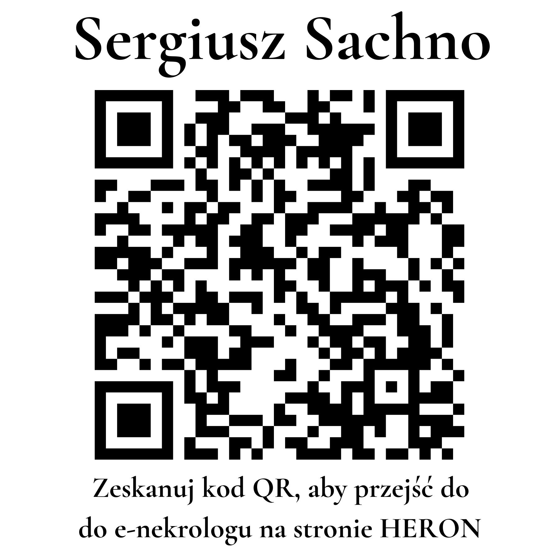 Kod QR do nekrologu Sergiusz Sachno Kod QR do nekrologu Sergiusz Sachno