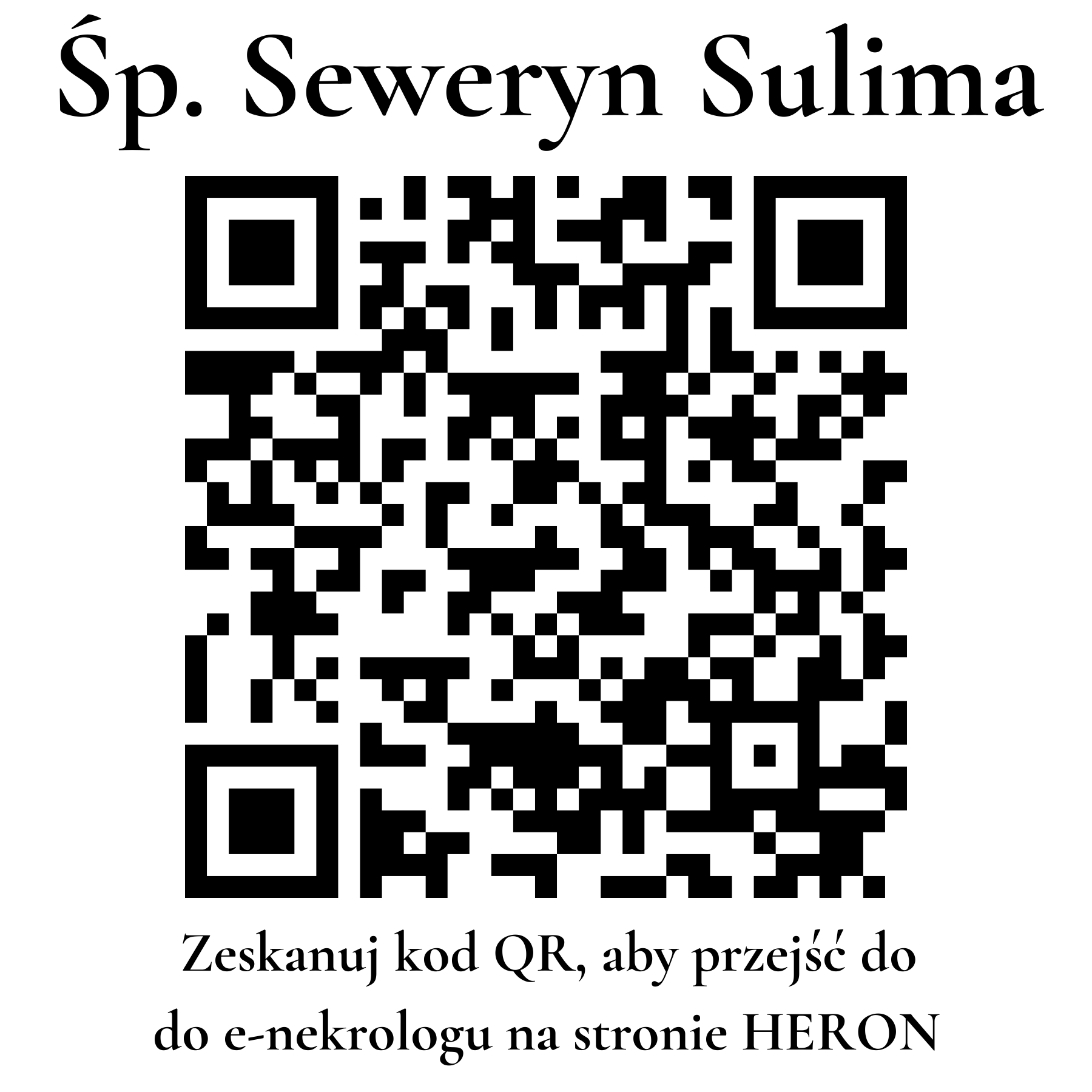 Kod QR do nekrologu Seweryn Sulima