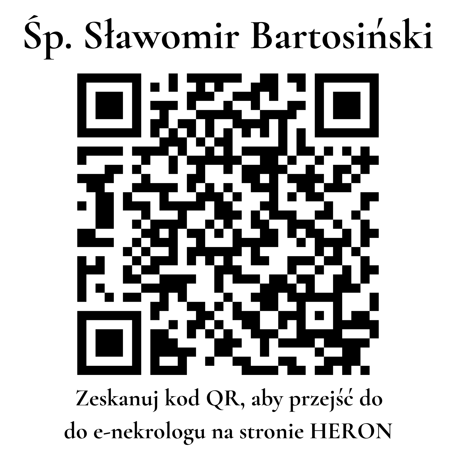 Kod QR do nekrologu Sławomir Bartosiński