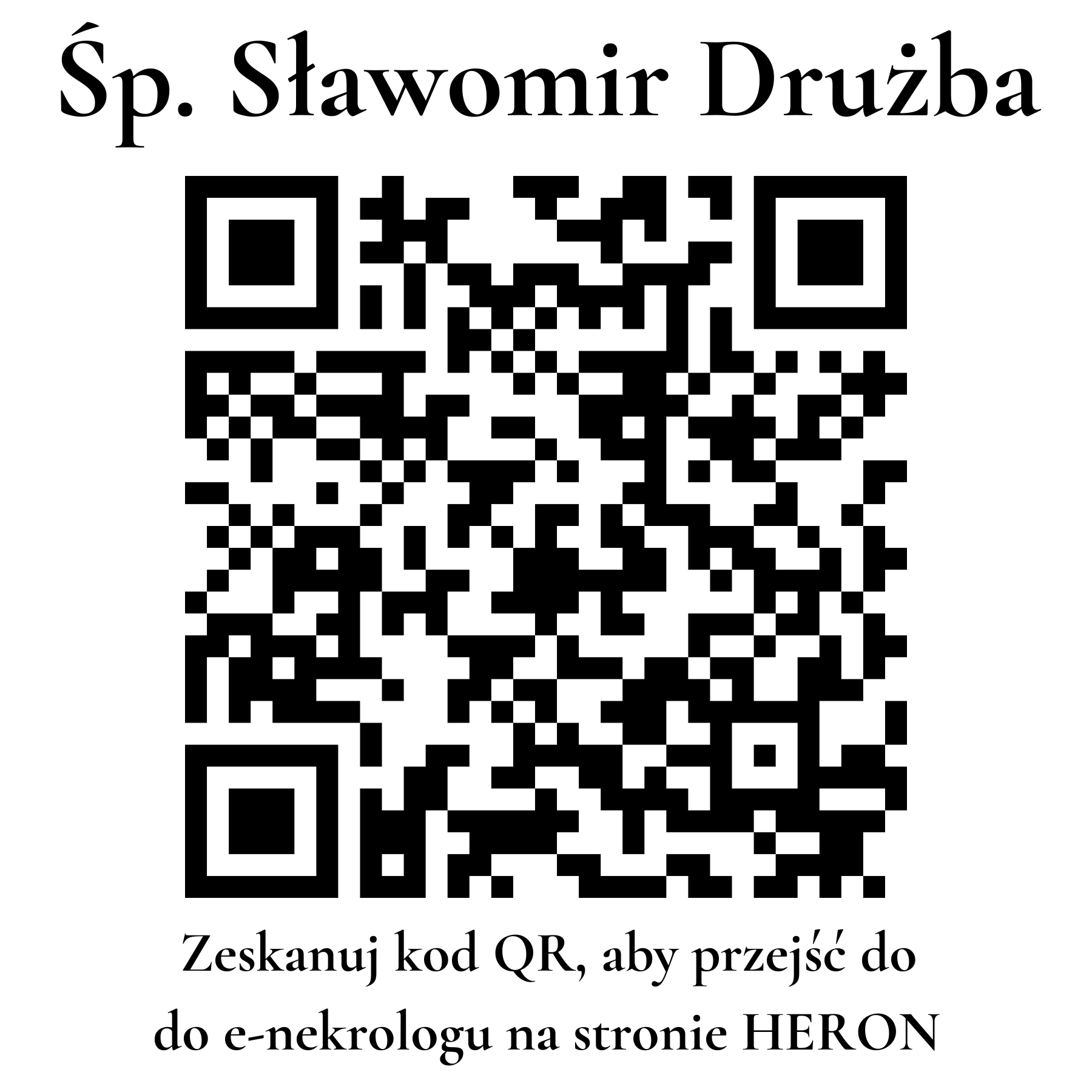 Kod QR do nekrologu Sławomir Drużba