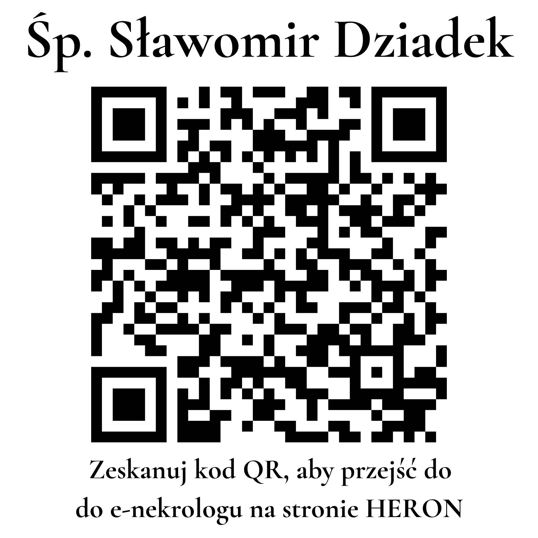 Kod QR do nekrologu Sławomir Dziadek