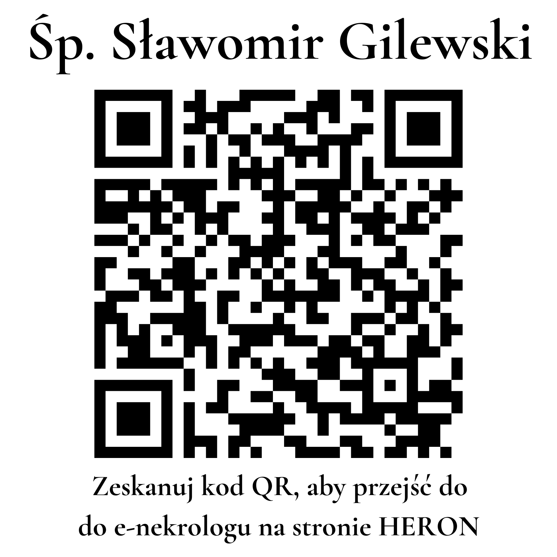 Kod QR do nekrologu Sławomir Gilewski Kod QR do nekrologu Sławomir Gilewski