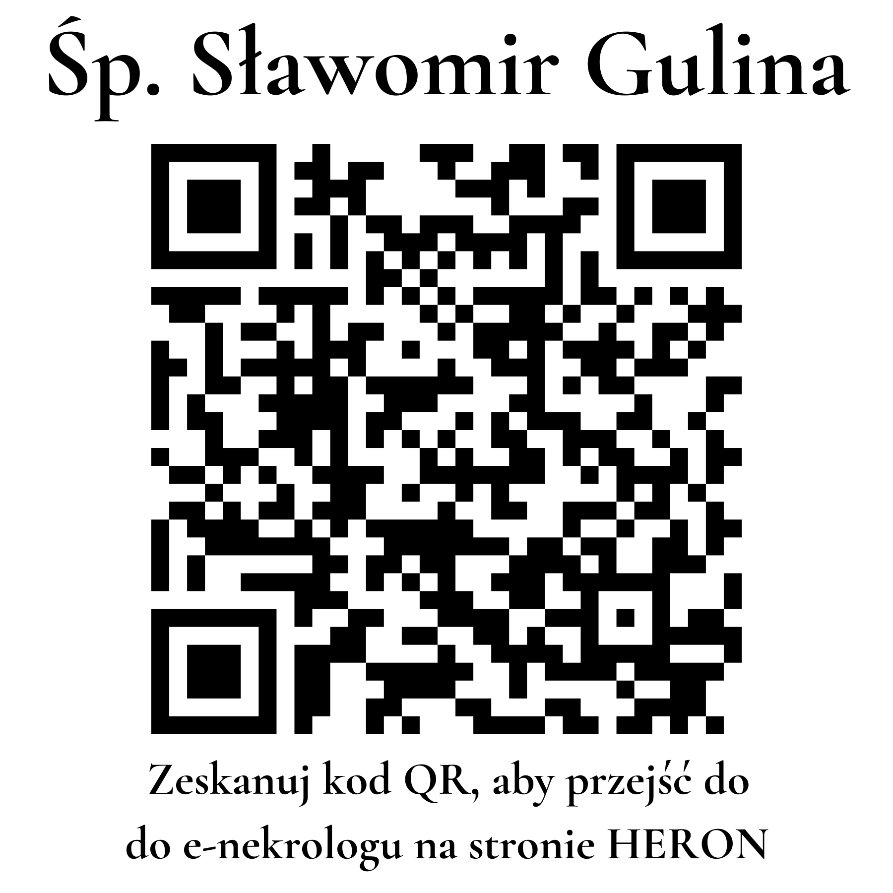 Kod QR do nekrologu Sławomir Gulina