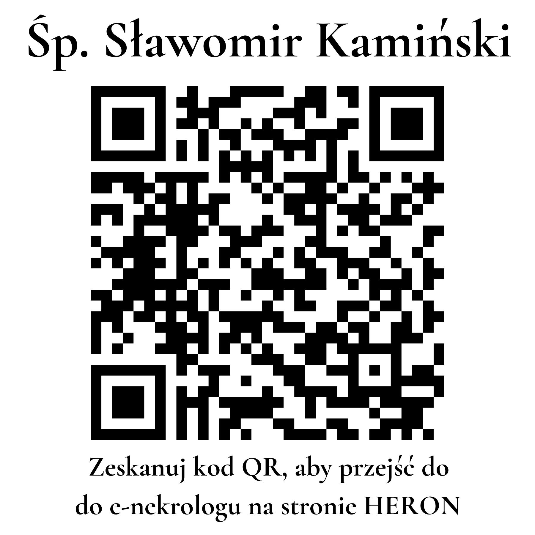 Kod QR do nekrologu Sławomir Kamiński Kod QR do nekrologu Sławomir Kamiński
