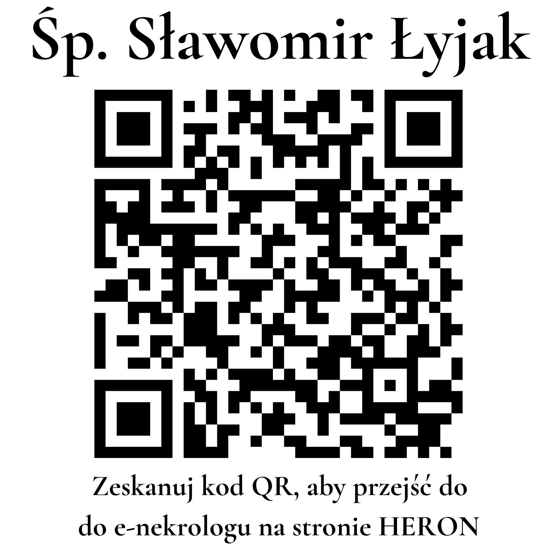 Kod QR do nekrologu Sławomir Łyjak