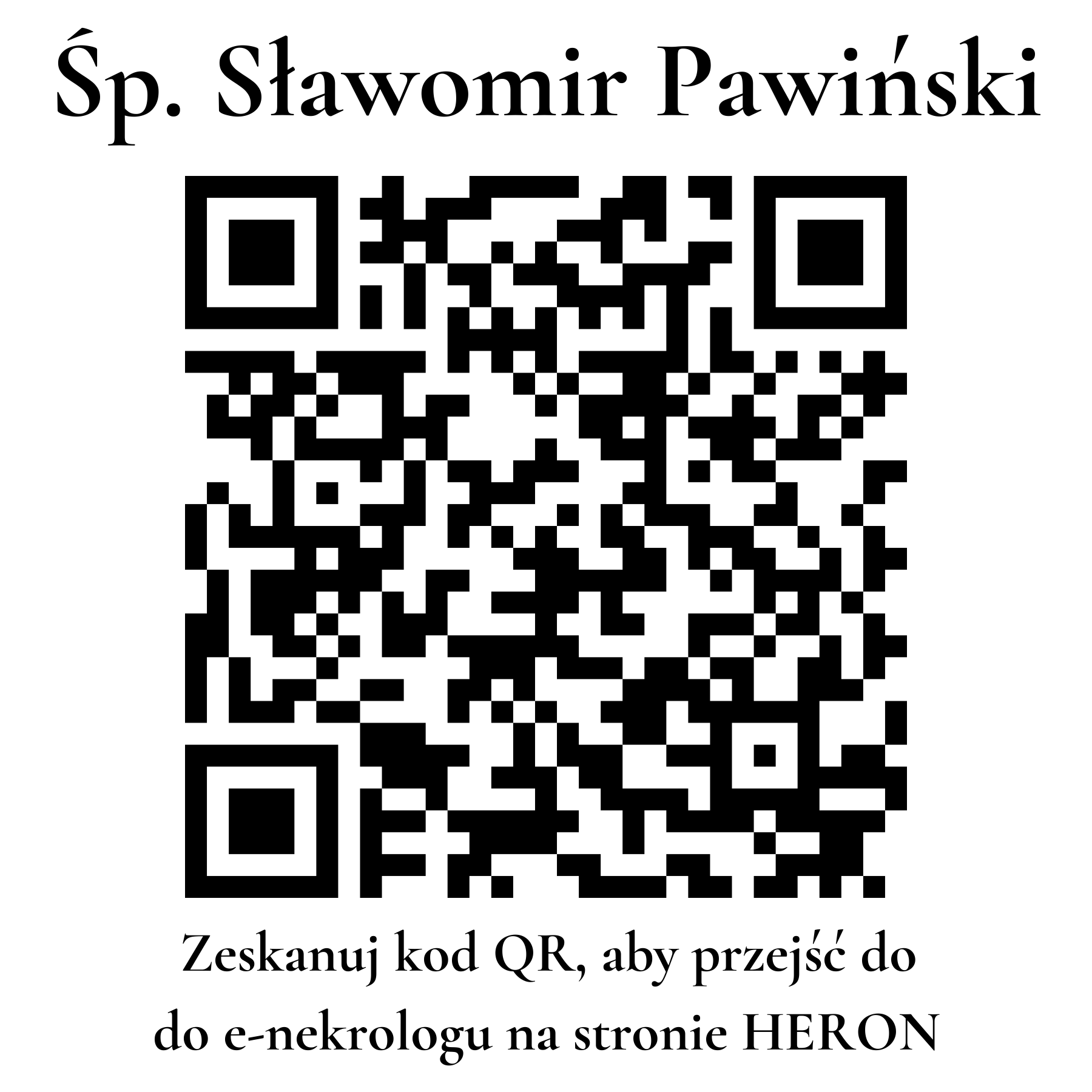 Kod QR do nekrologu Sławomir Pawiński