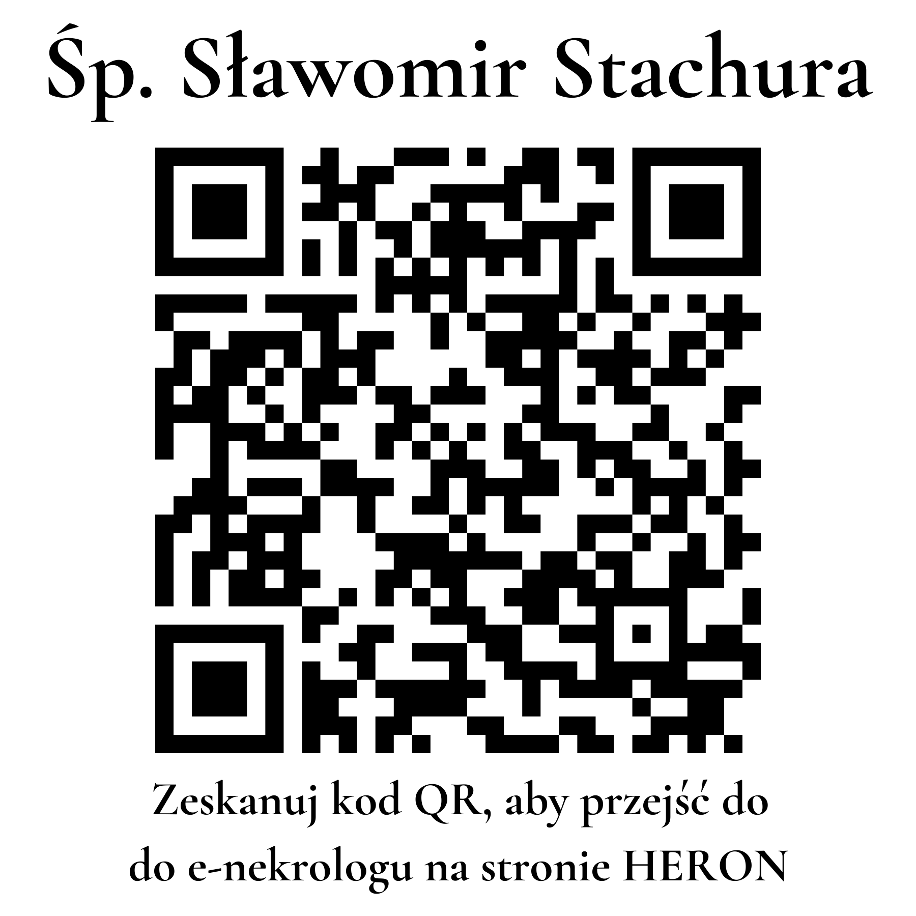 Kod QR do nekrologu Sławomir Stachura