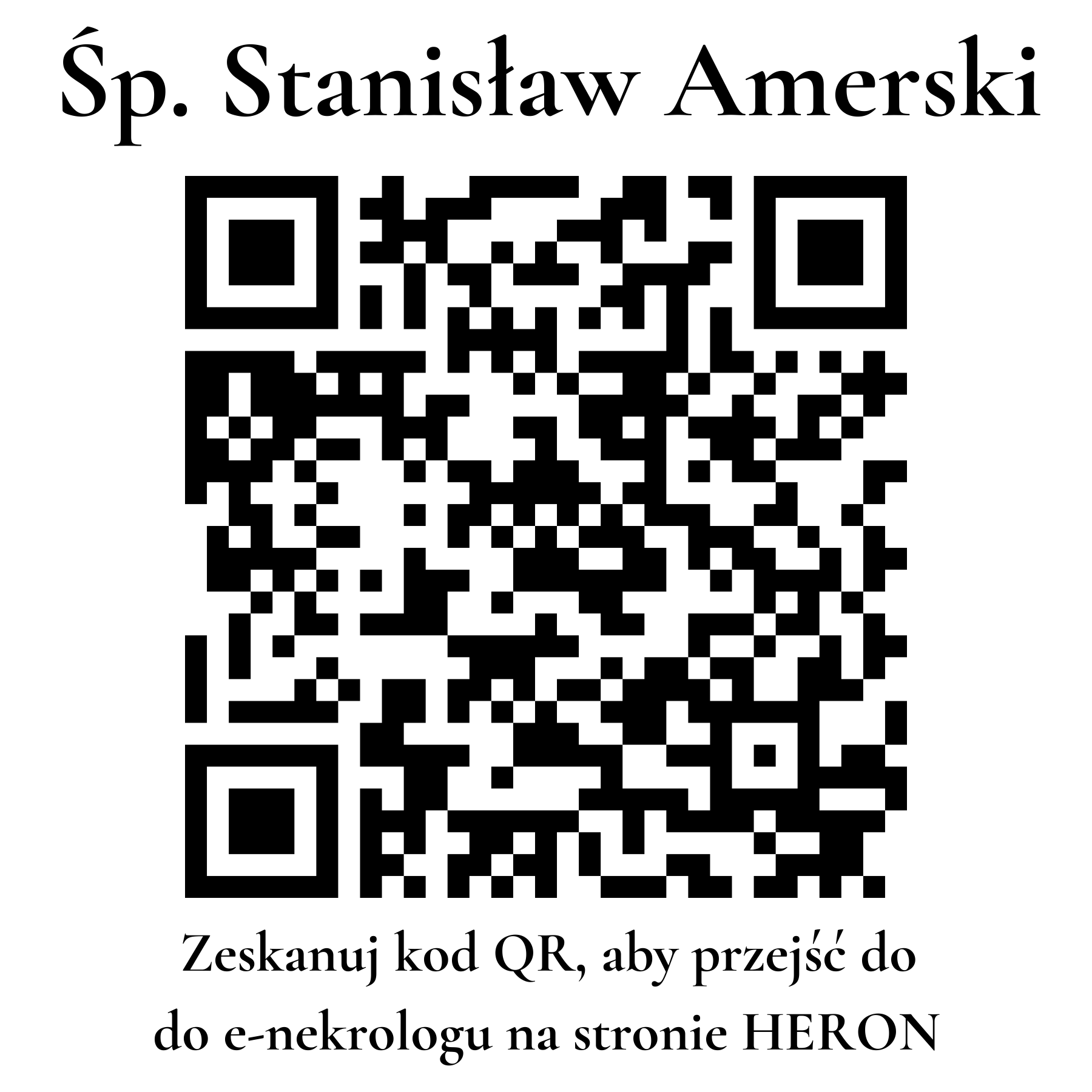 Kod QR do nekrologu Stanisław Amerski