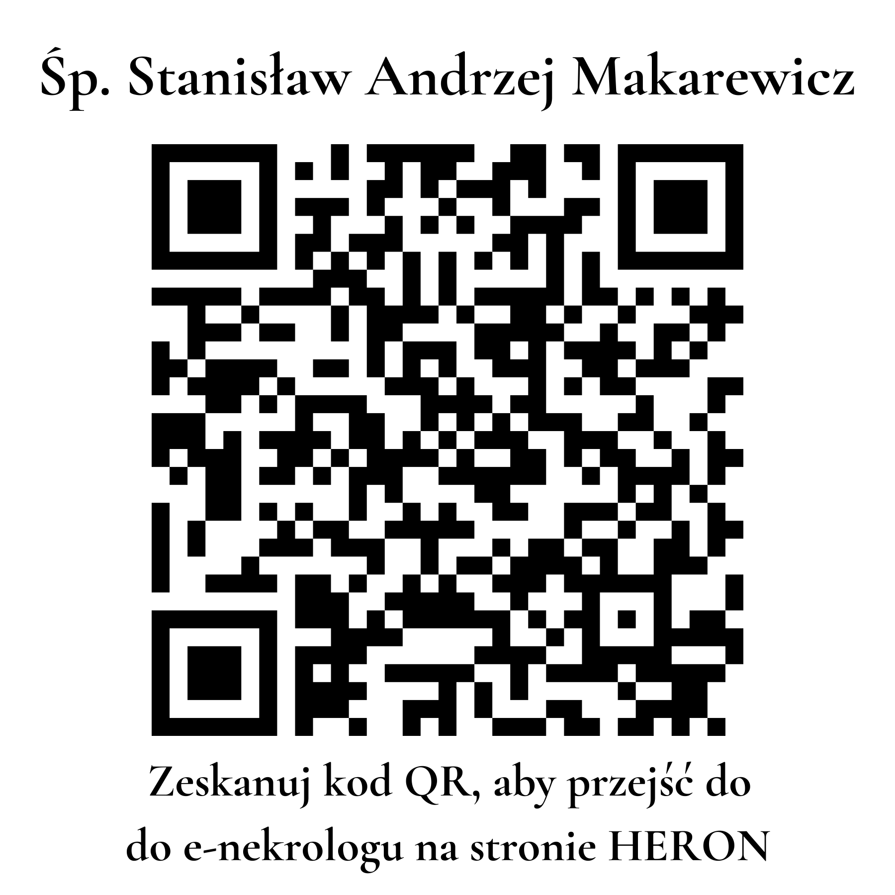 Kod QR do nekrologu Stanisław Andrzej Makarewicz