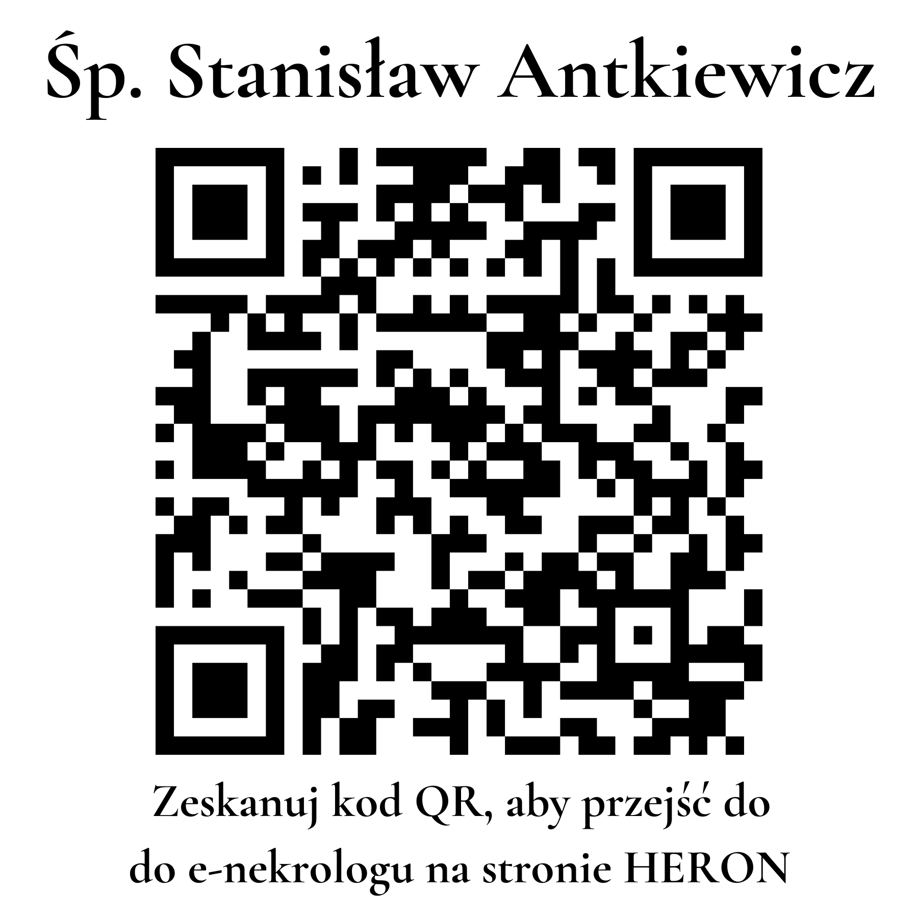 Kod QR do nekrologu Stanisław Antkiewicz