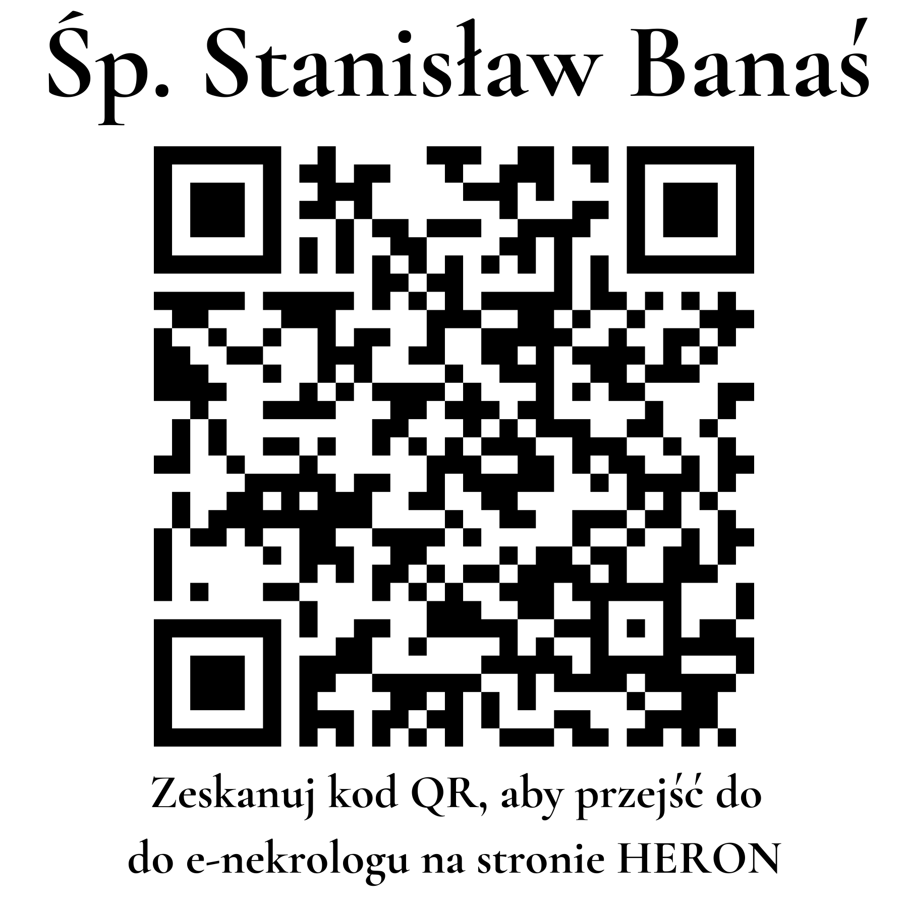 Kod QR do nekrologu Stanisław Banaś Kod QR do nekrologu Stanisław Banaś