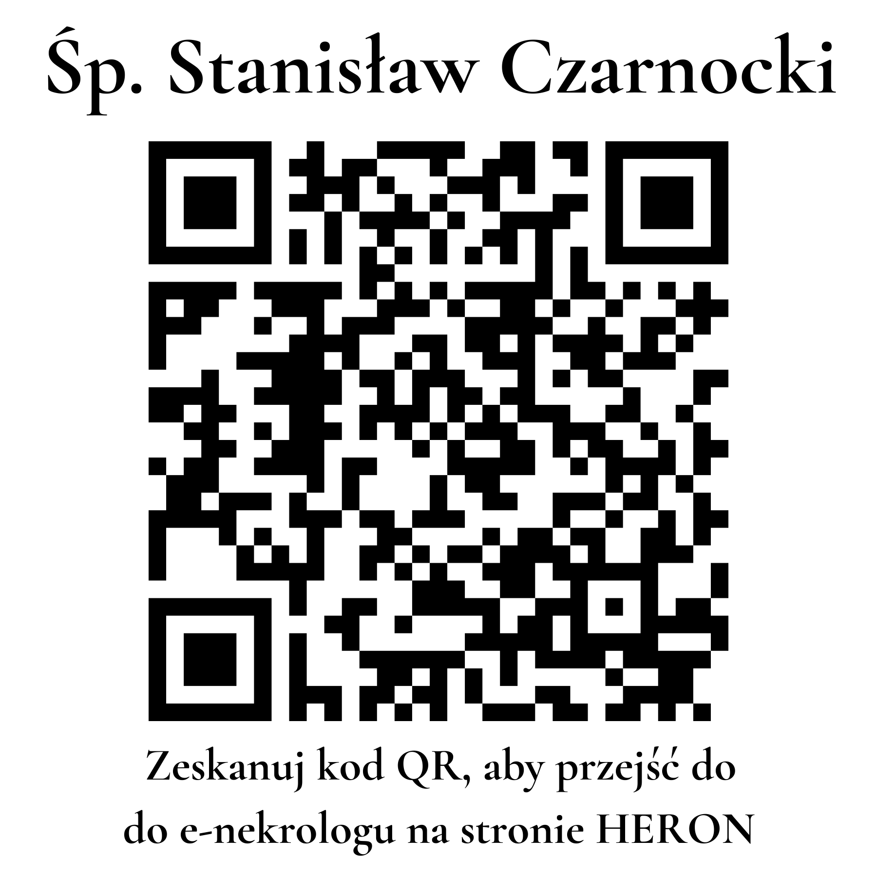 Kod QR do nekrologu Stanisław Czarnocki