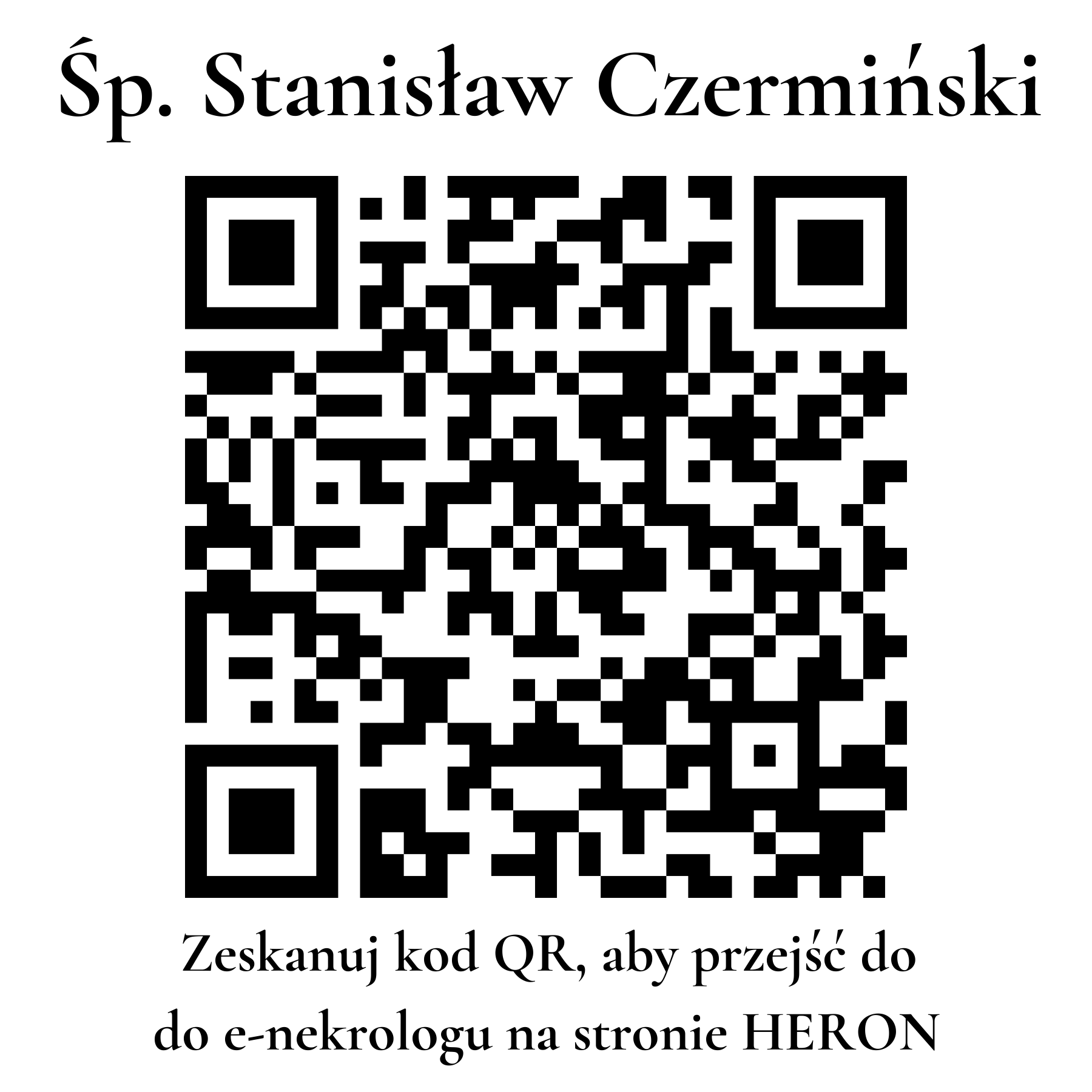 Kod QR do nekrologu Stanisław Czermiński