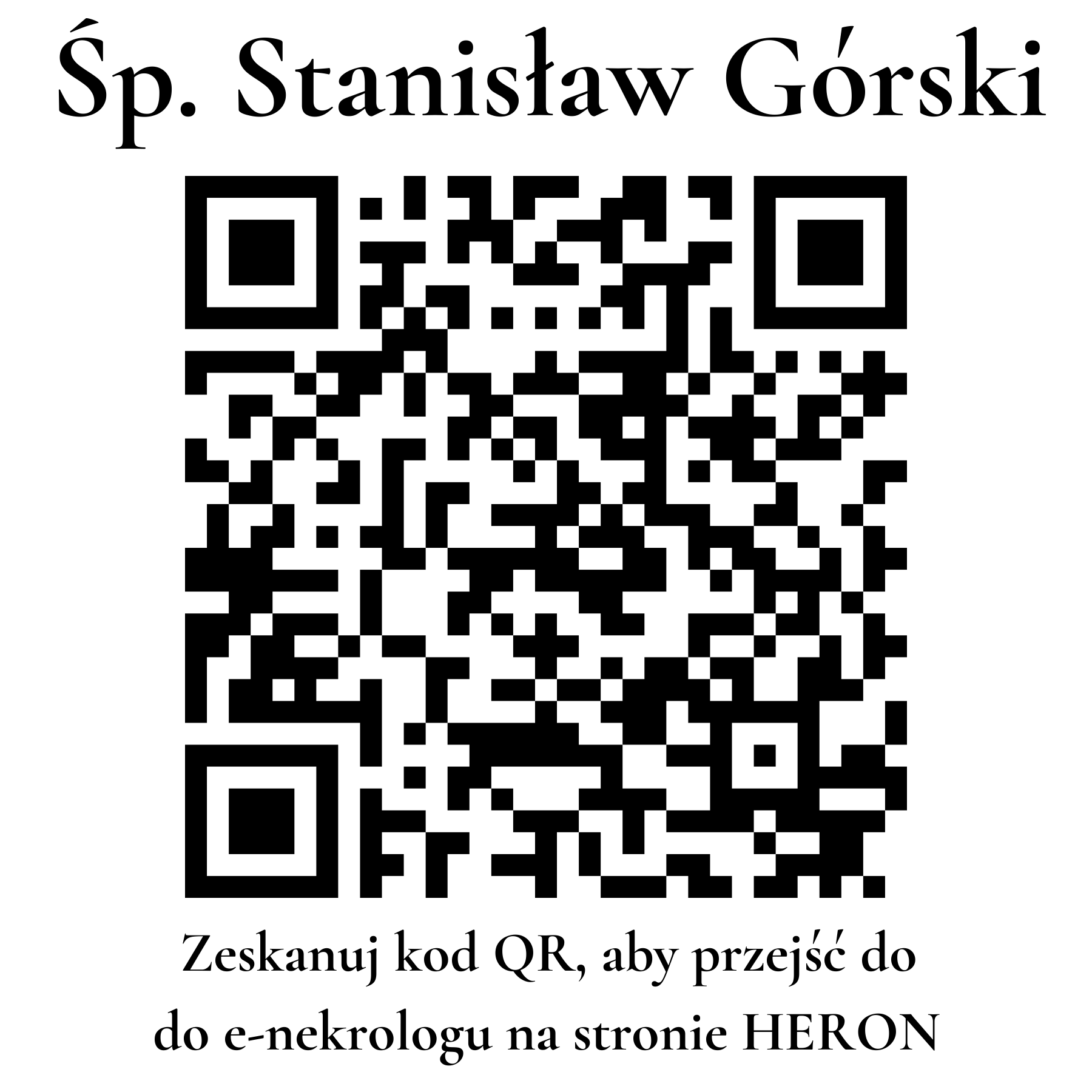 Kod QR do nekrologu Stanisław Górski