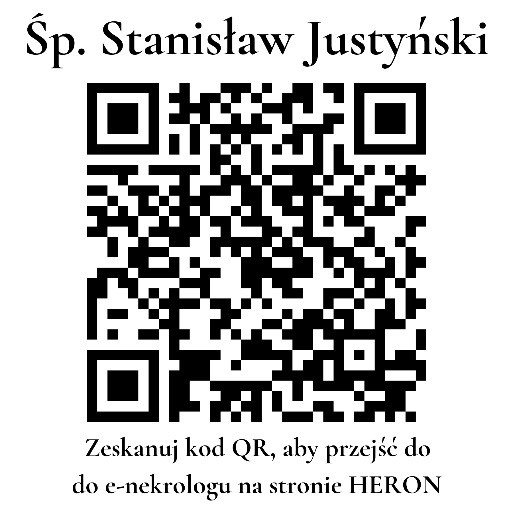 Kod QR do nekrologu Stanisław Justyński