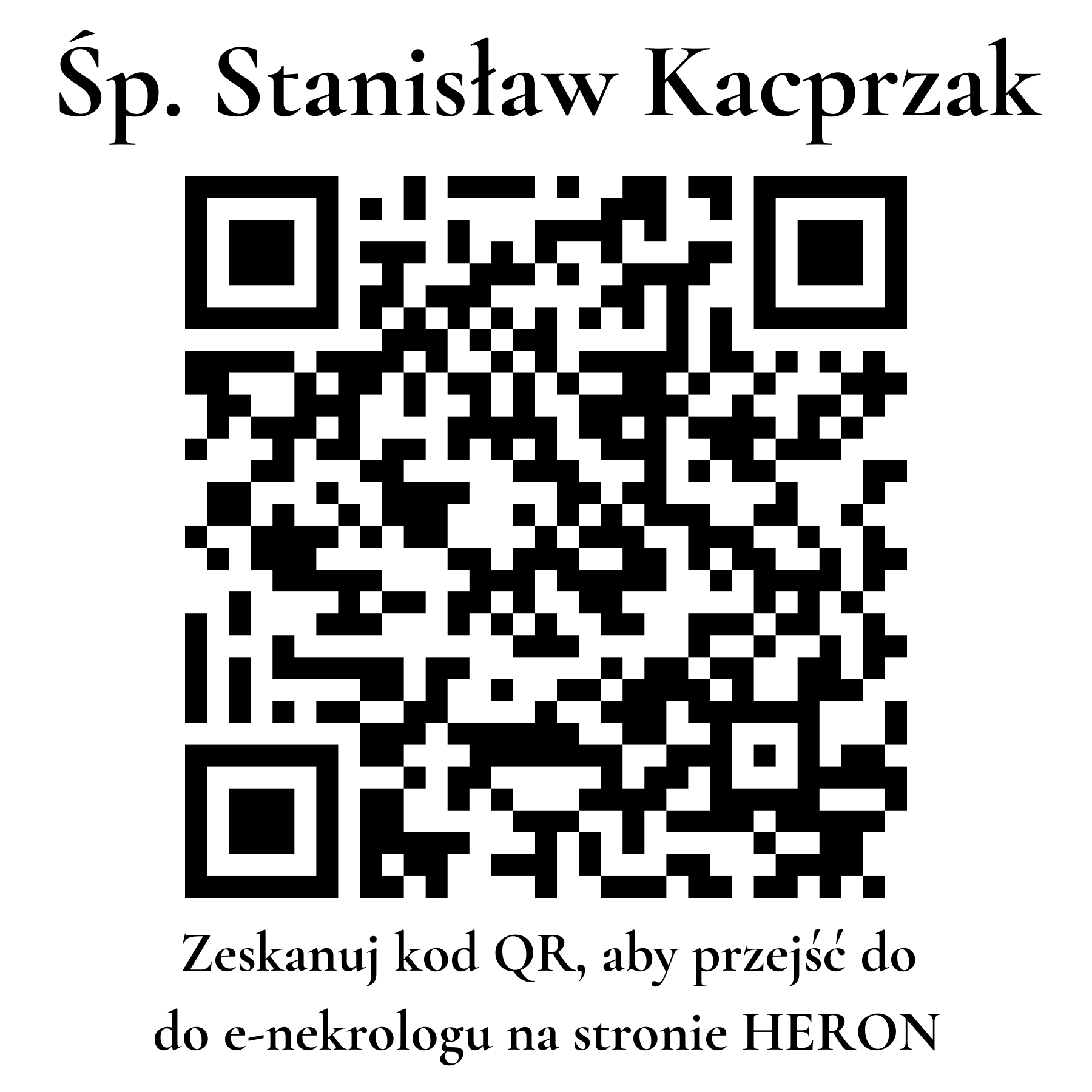 Kod QR do nekrologu Stanisław Kacprzak