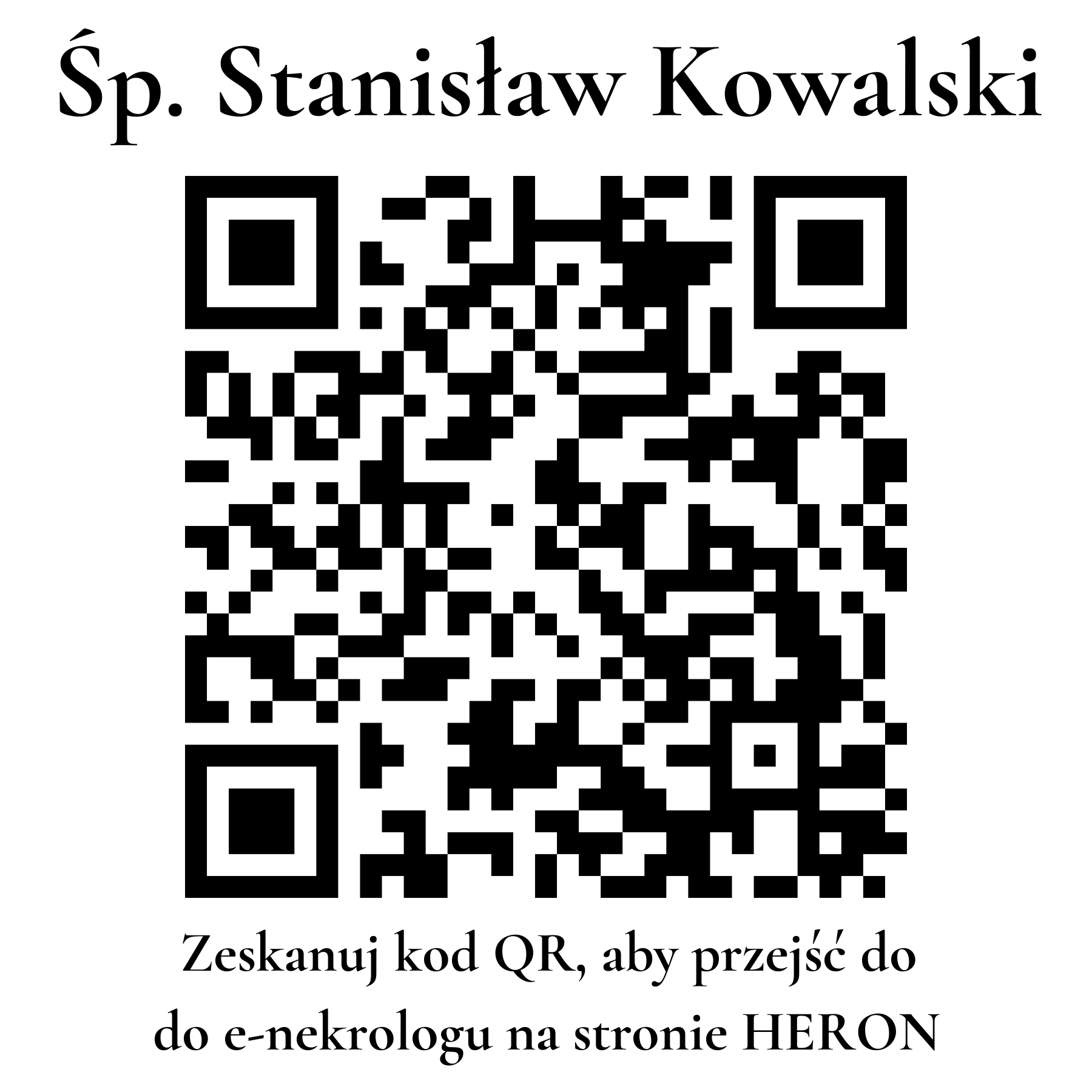 Kod QR do nekrologu Stanisław Kowalski