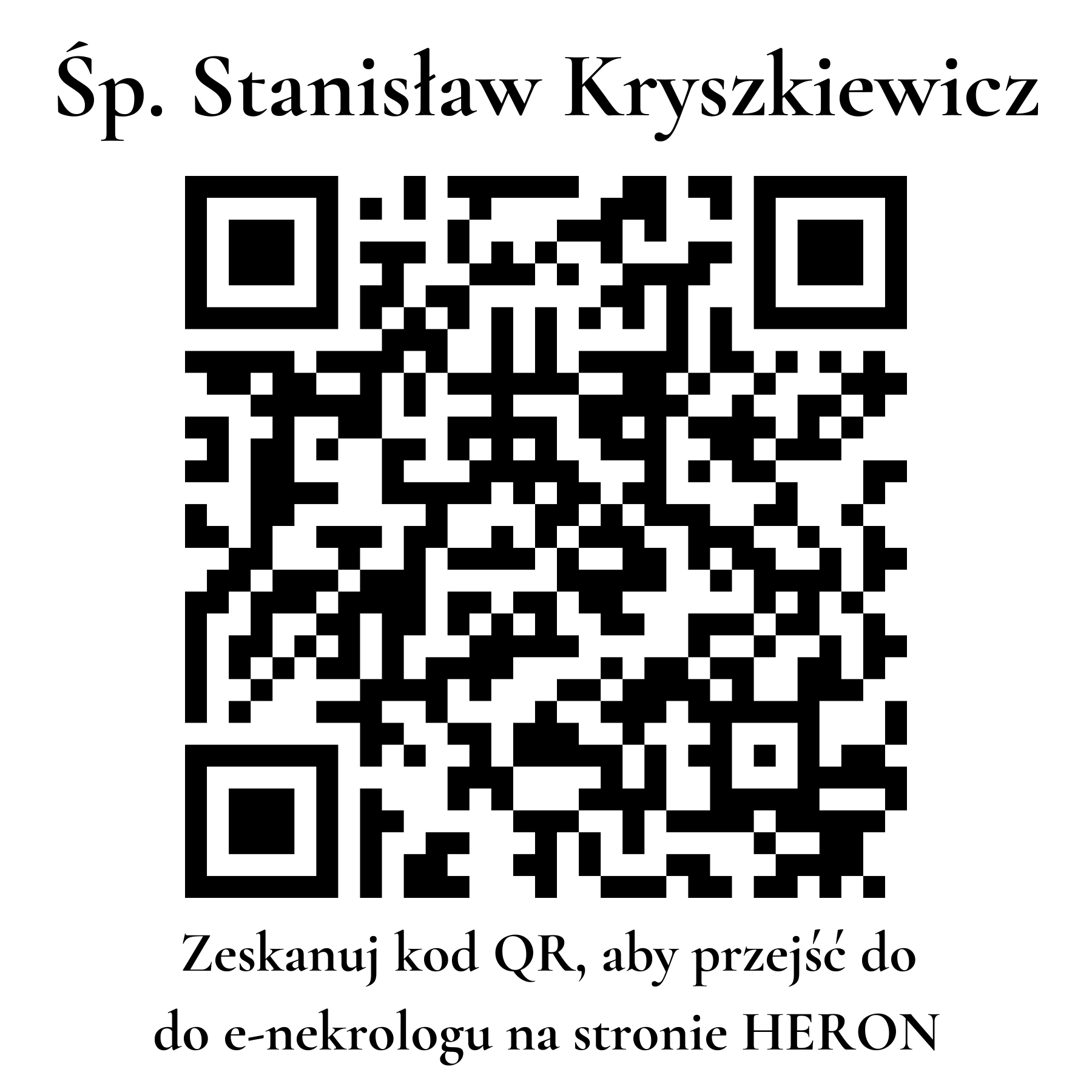 Kod QR do nekrologu Stanisław Kryszkiewicz