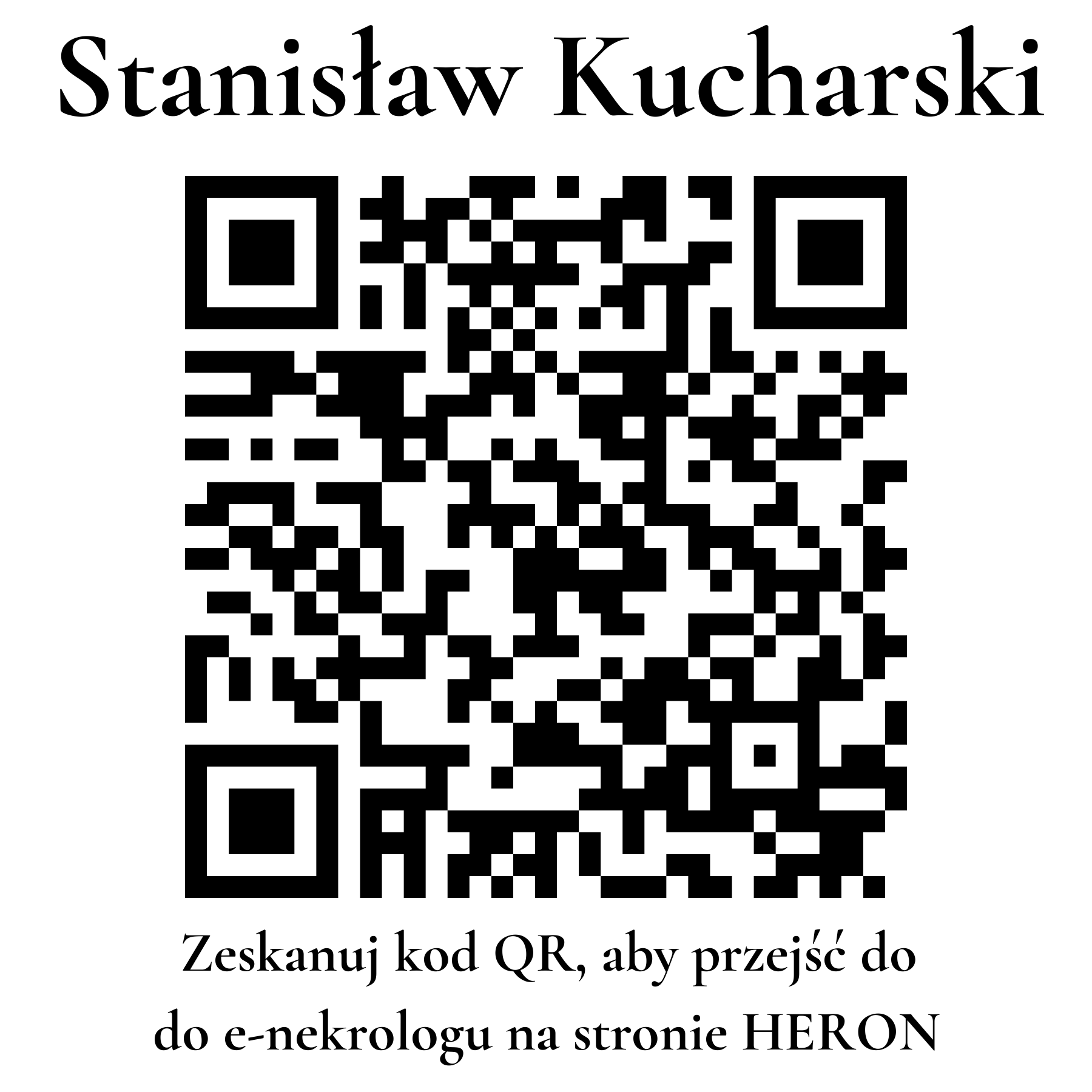 Kod QR do nekrologu Stanisław Kucharski