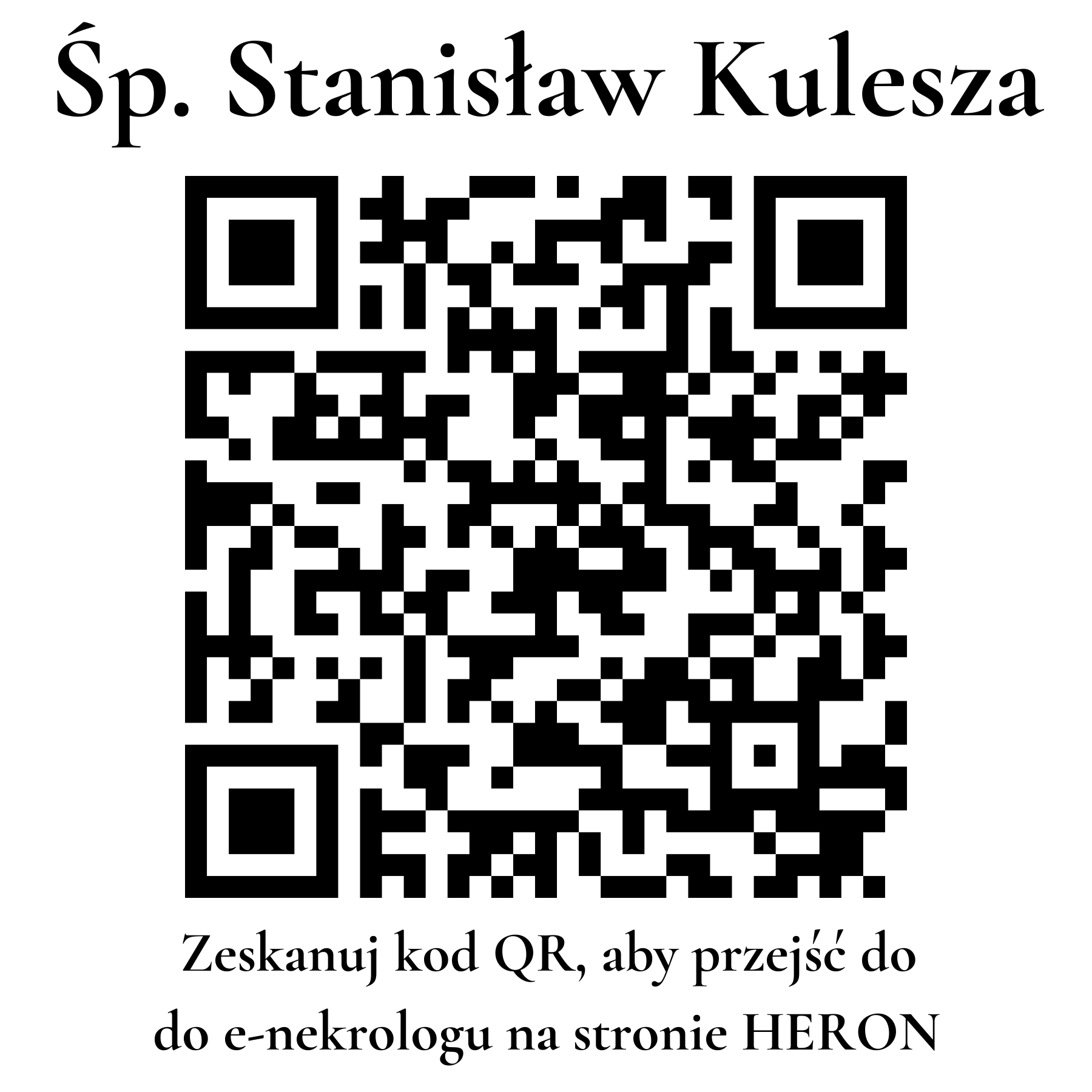 Kod QR do nekrologu Stanisław Kulesza