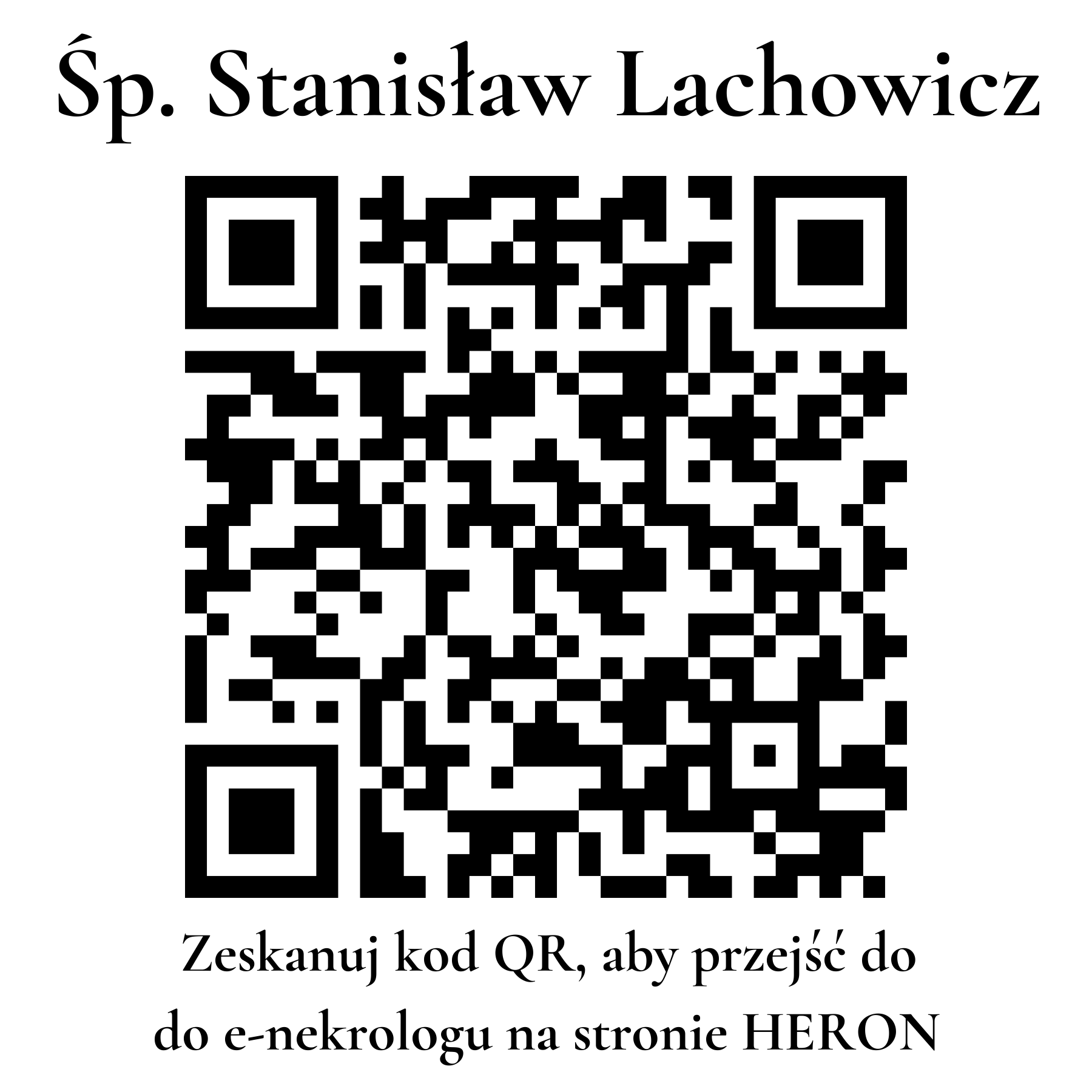Kod QR do nekrologu Stanisław Lachowicz Kod QR do nekrologu Stanisław Lachowicz