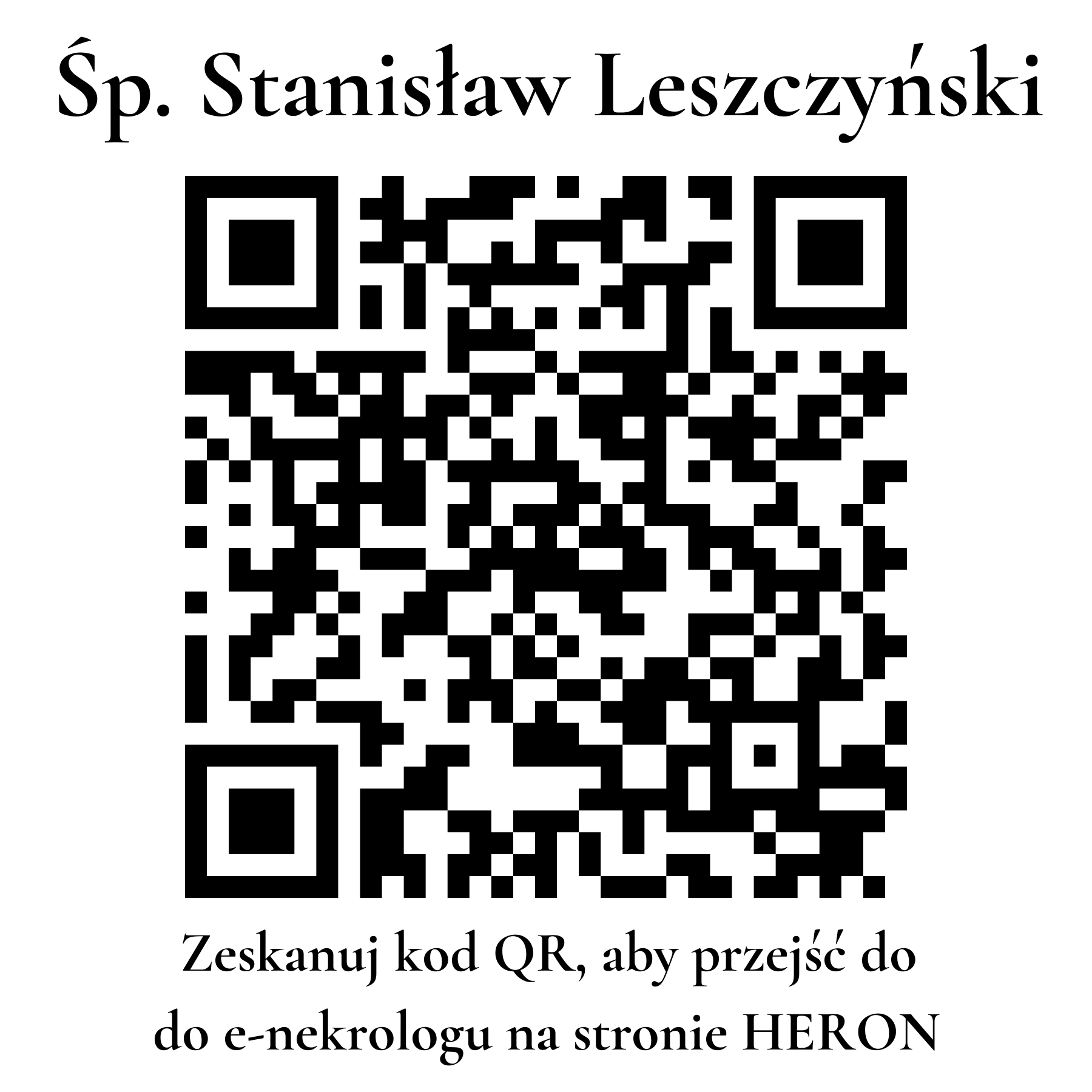 Kod QR do nekrologu Stanisław Leszczyński