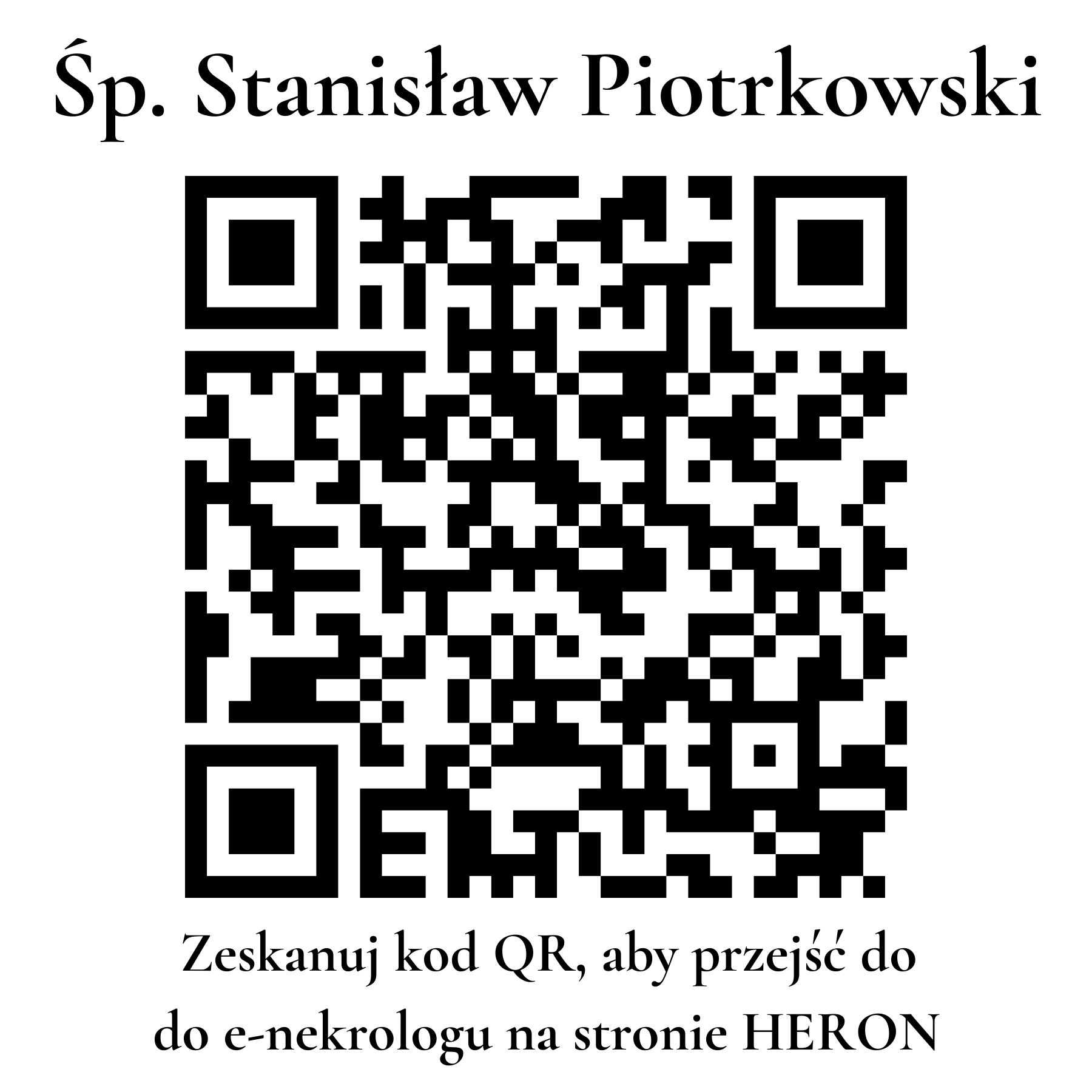 Kod QR do nekrologu Stanisław Piotrkowski