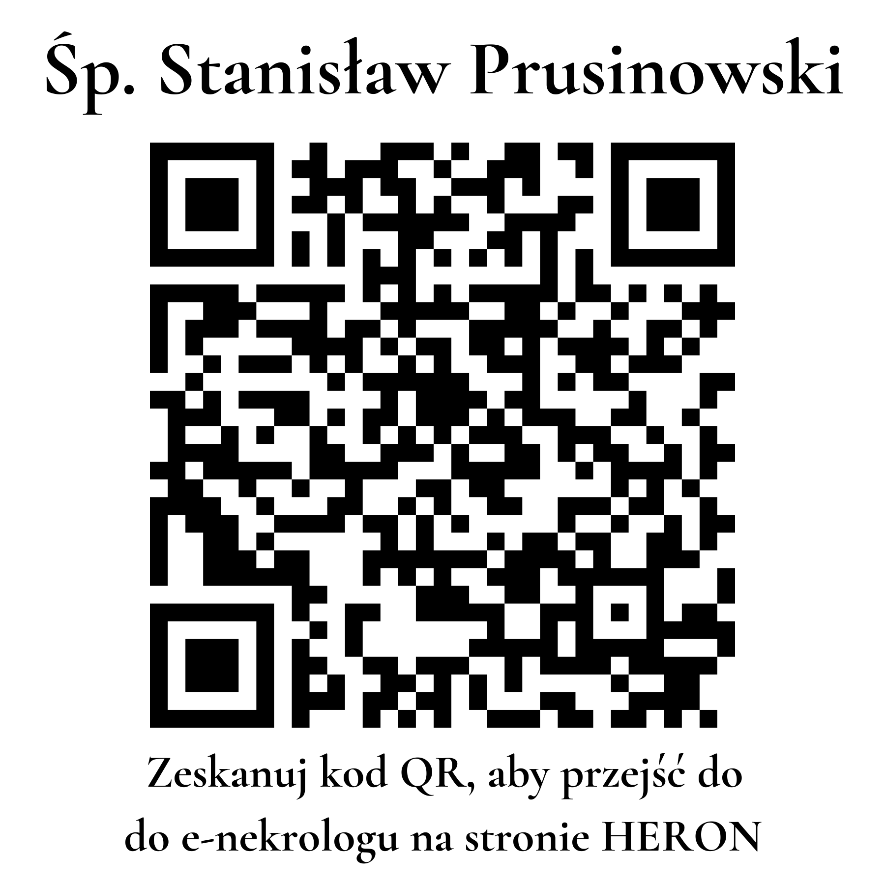 Kod QR do nekrologu Stanisław Prusinowski
