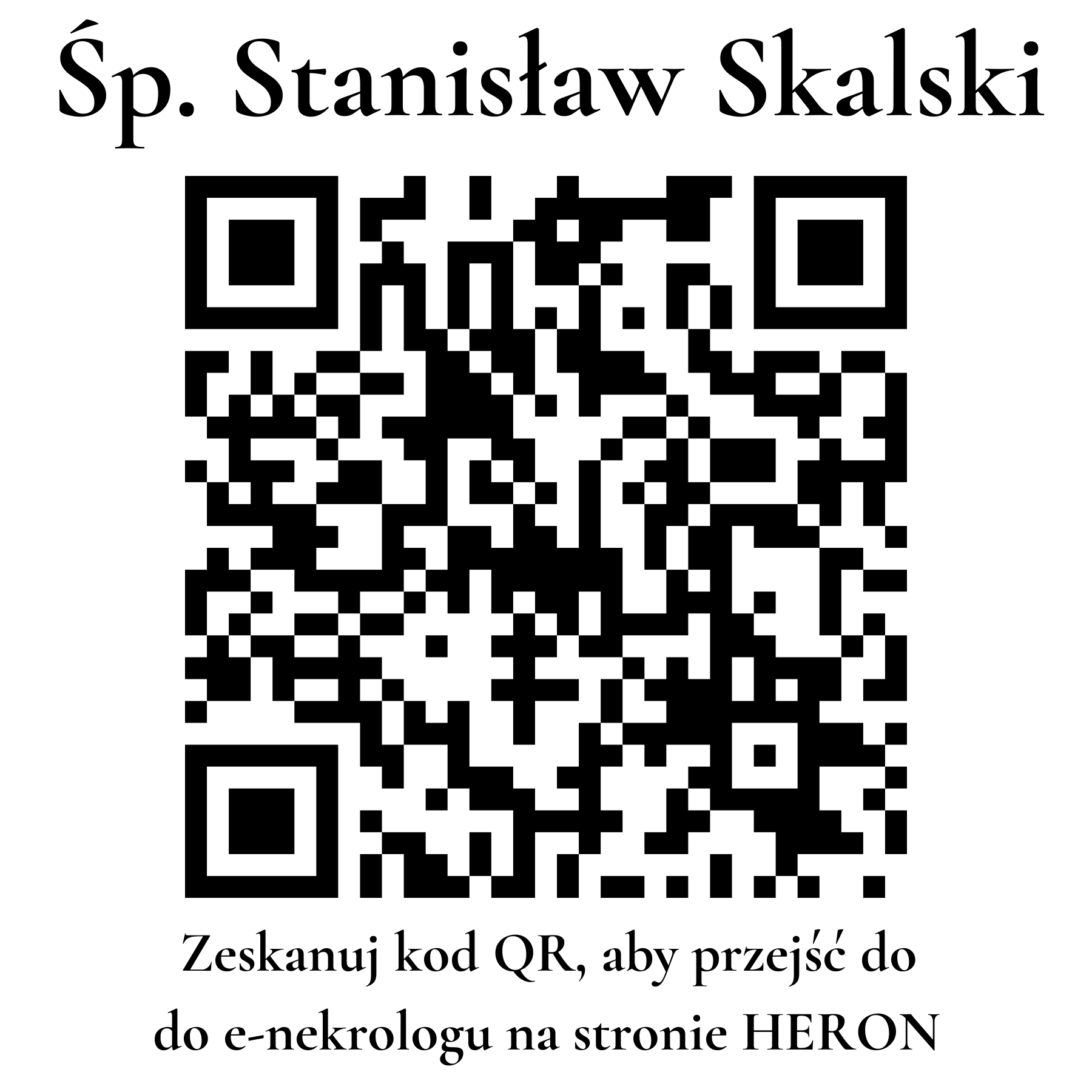 Kod QR do nekrologu Stanisław Skalski