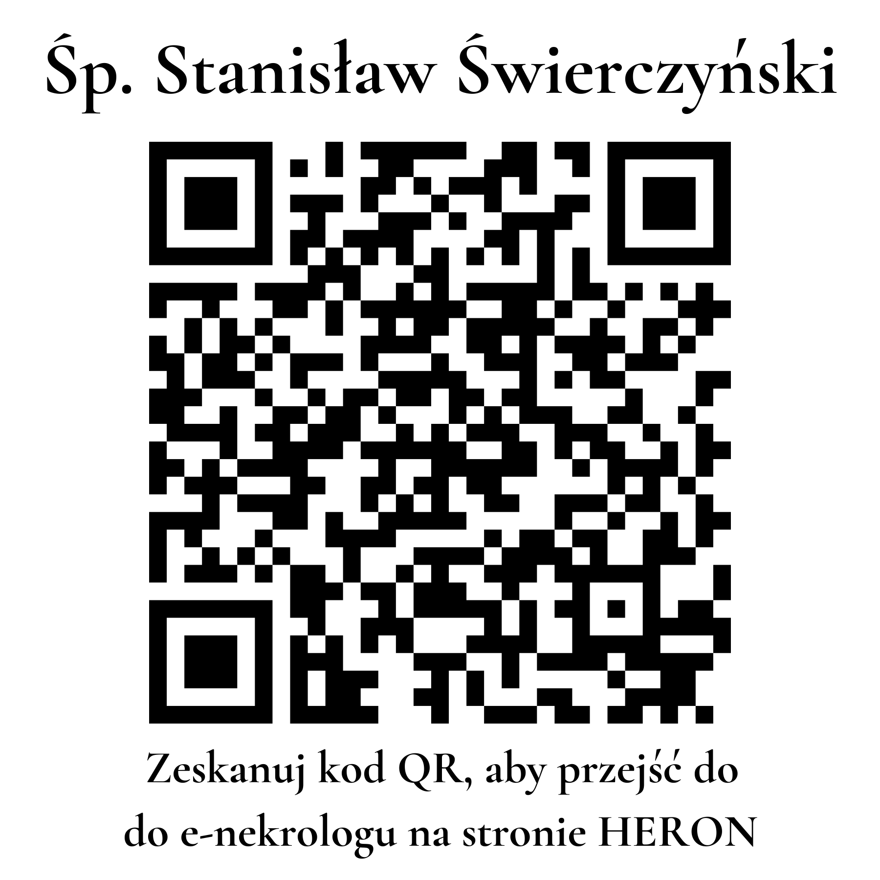 Kod QR do nekrologu Stanisław Świerczyński