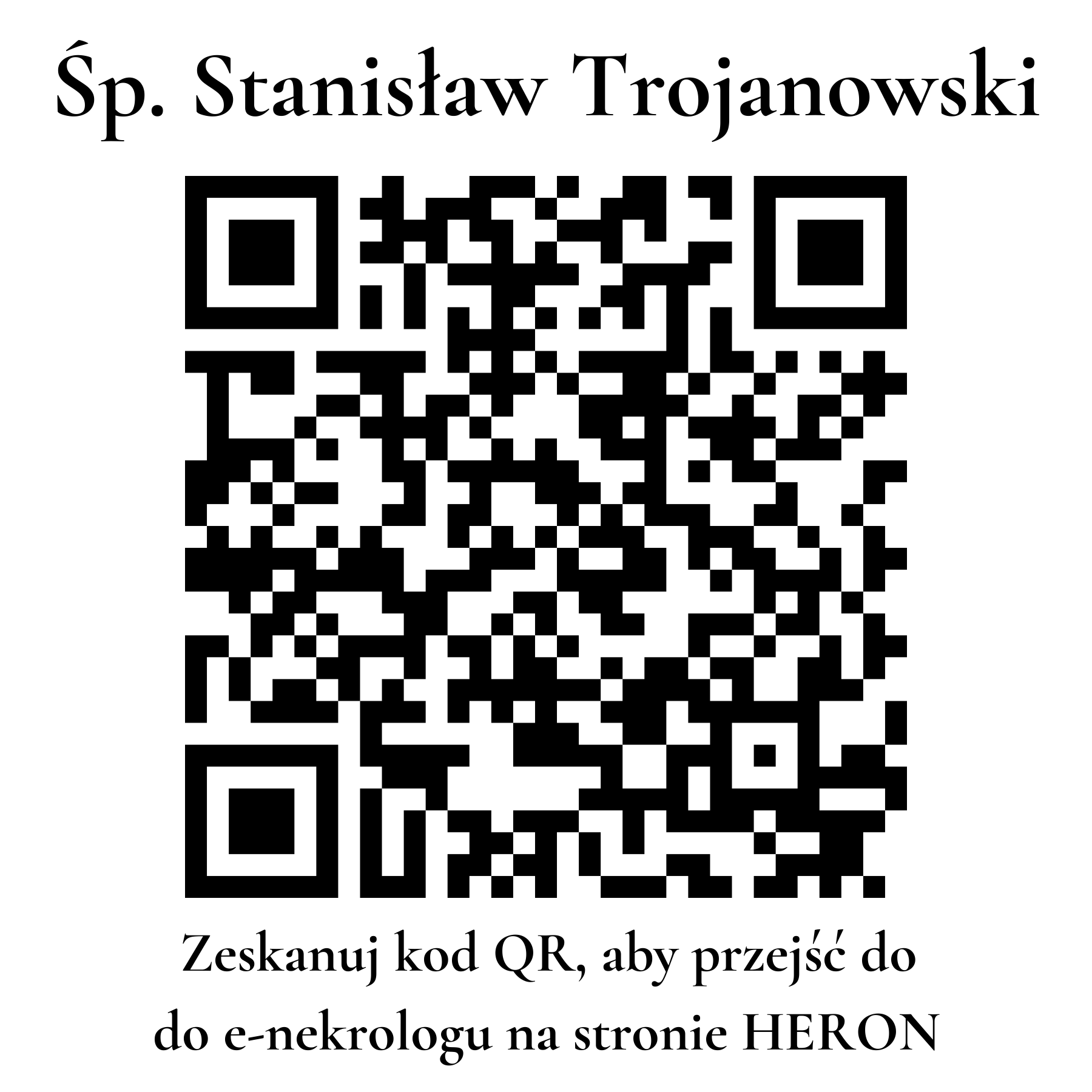 Kod QR do nekrologu Stanisław Trojanowski Kod QR do nekrologu Stanisław Trojanowski