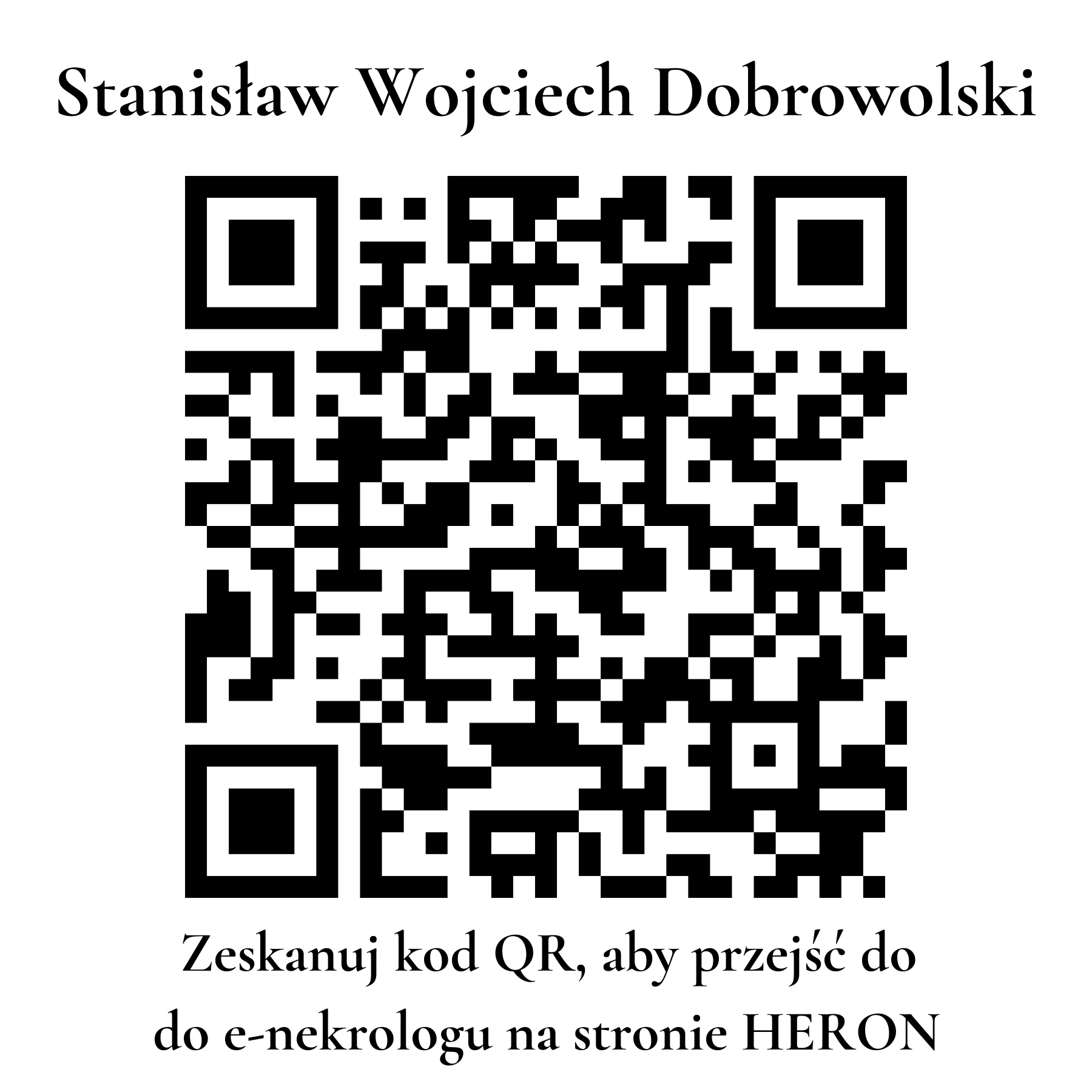 Kod QR do nekrologu Stanisław Wojciech Dobrowolski