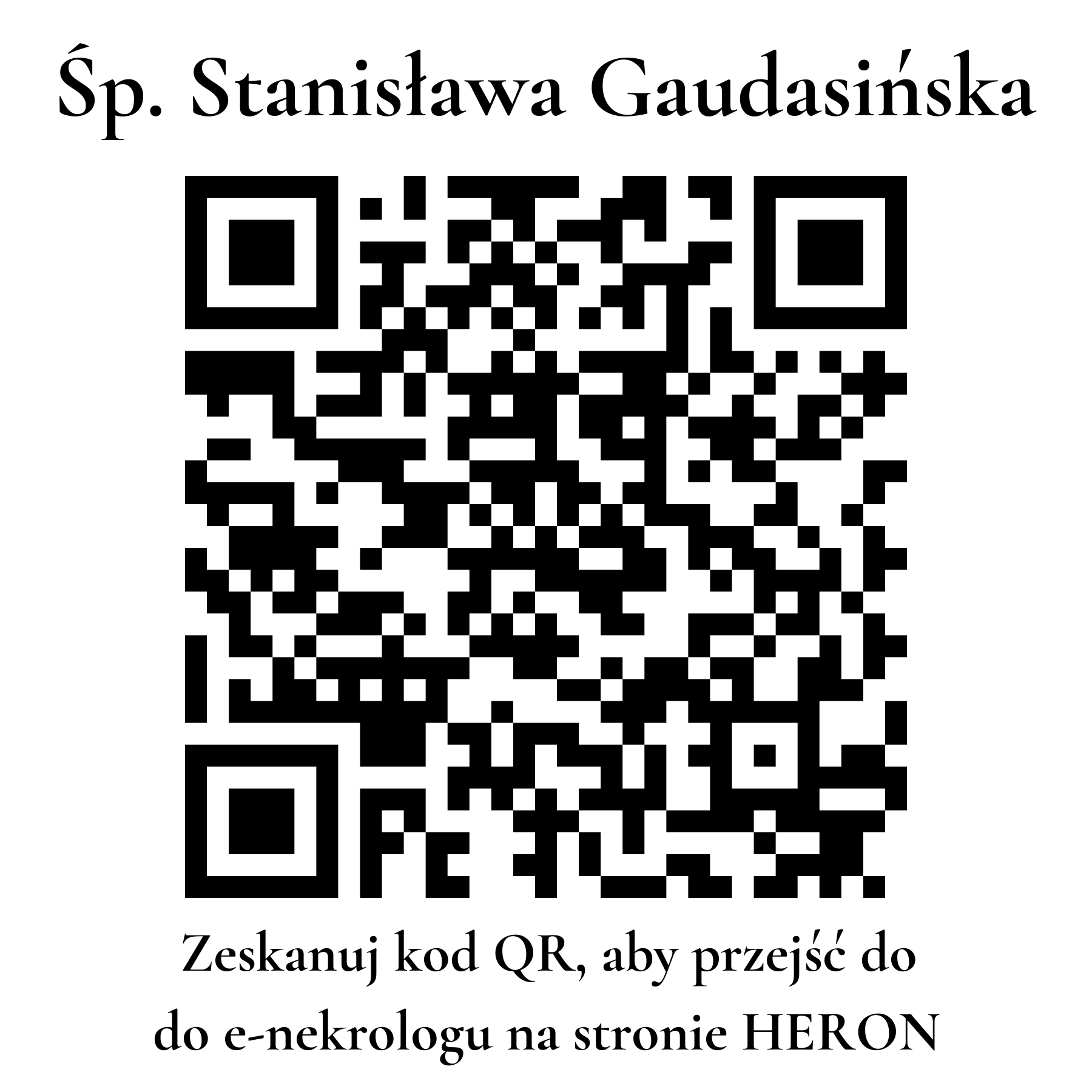 Kod QR do nekrologu Stanisława Gaudasińska Kod QR do nekrologu Stanisława Gaudasińska