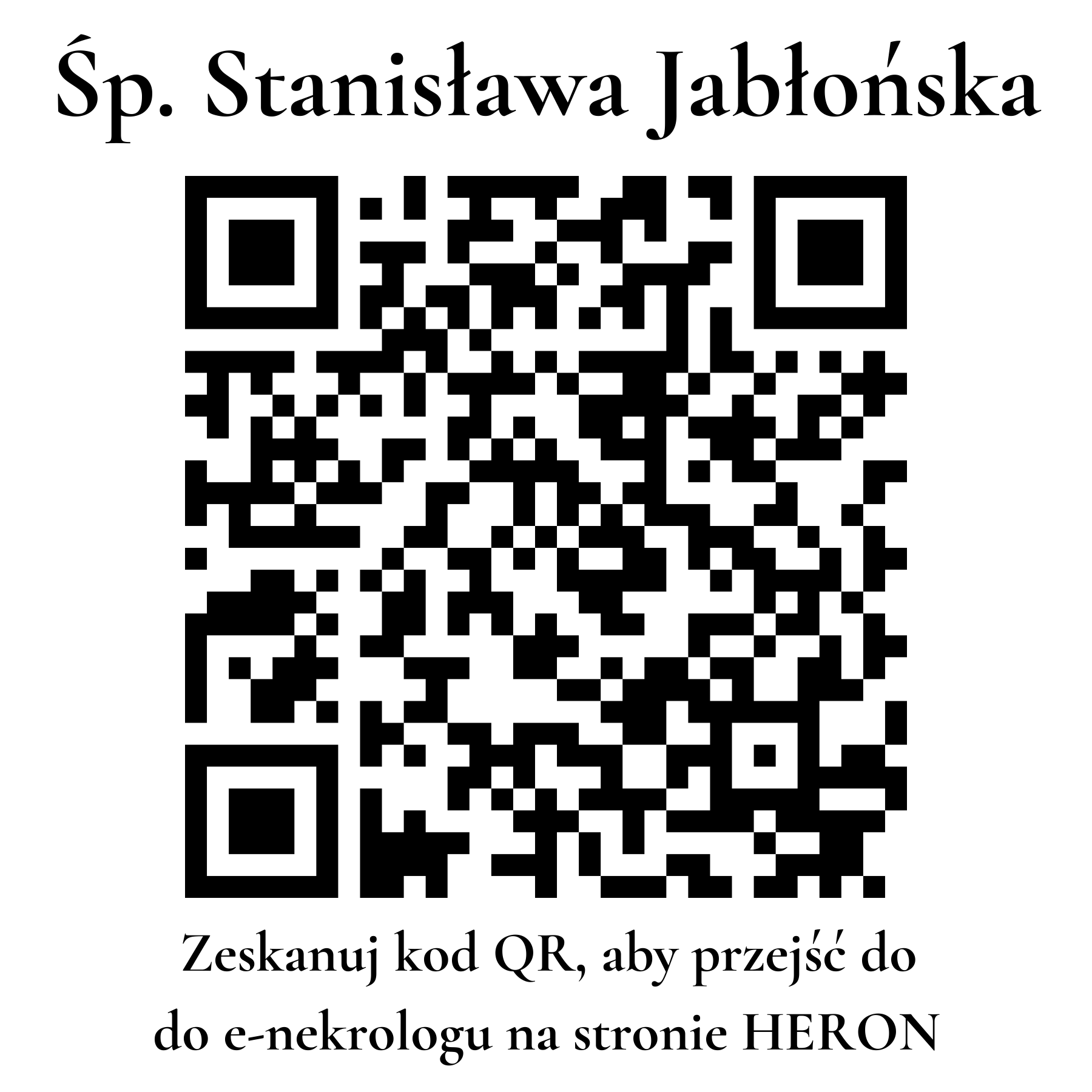 Kod QR do nekrologu Stanisława Jabłońska