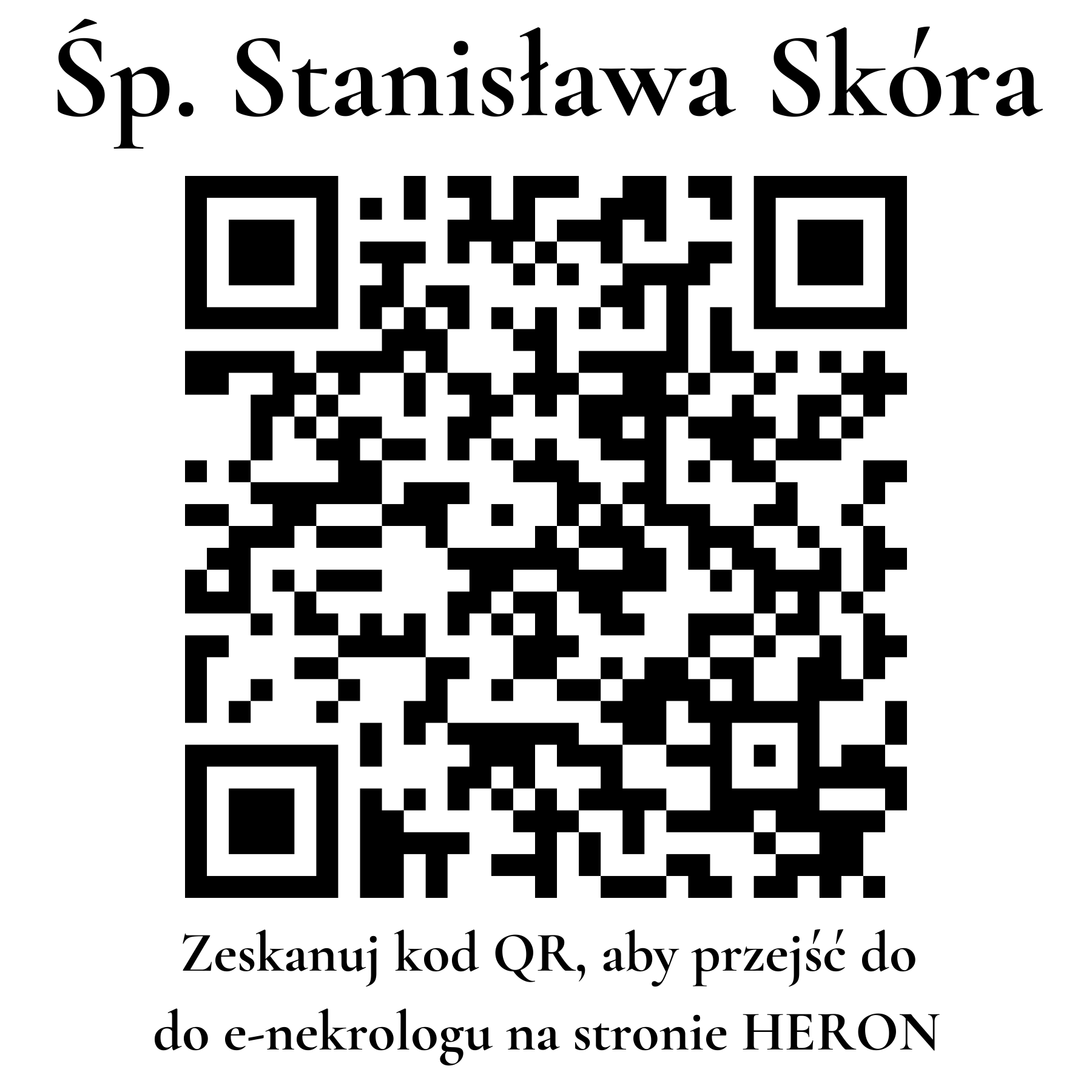Kod QR do nekrologu Stanisława Skóra