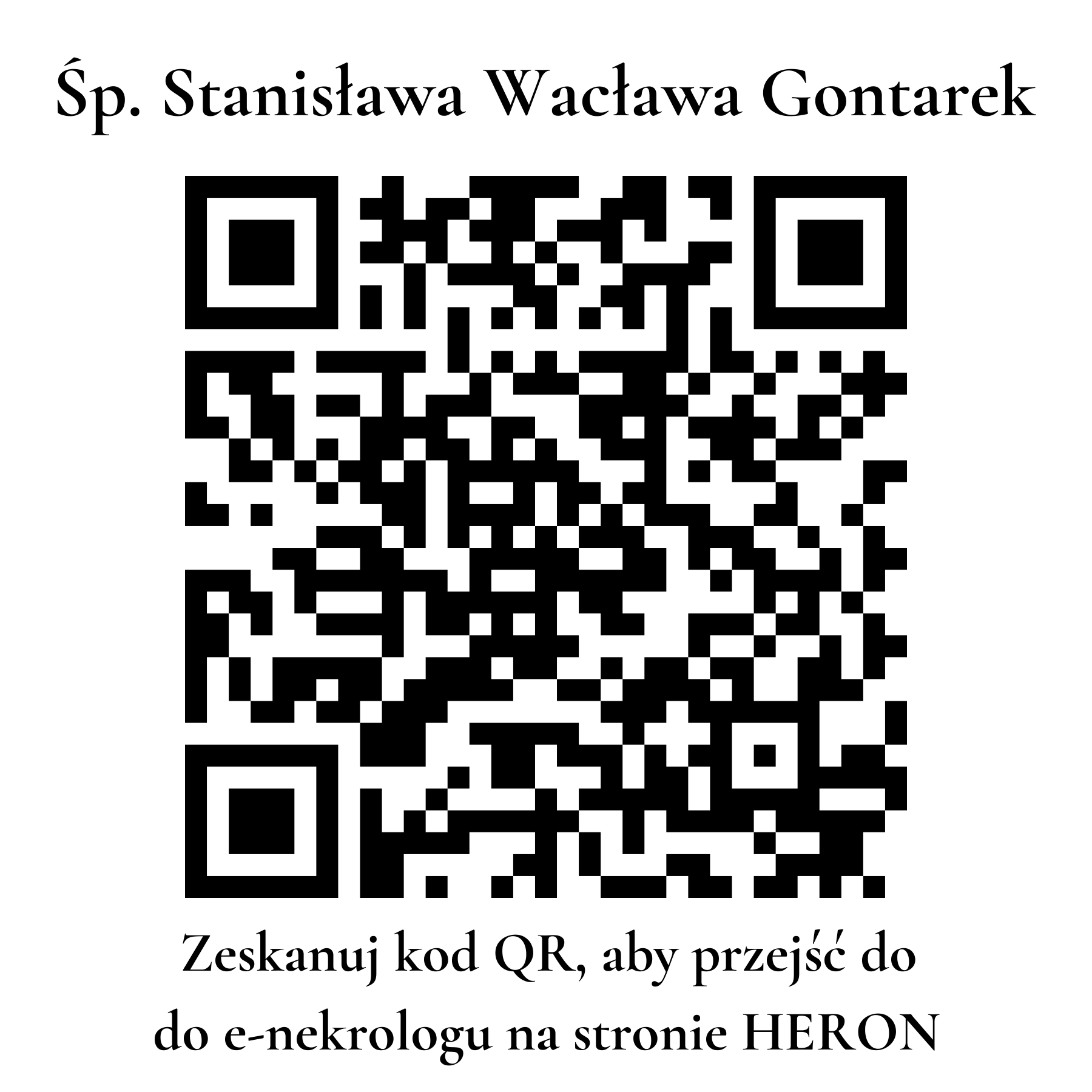 Kod QR do nekrologu Stanisława Wacława Gontarek