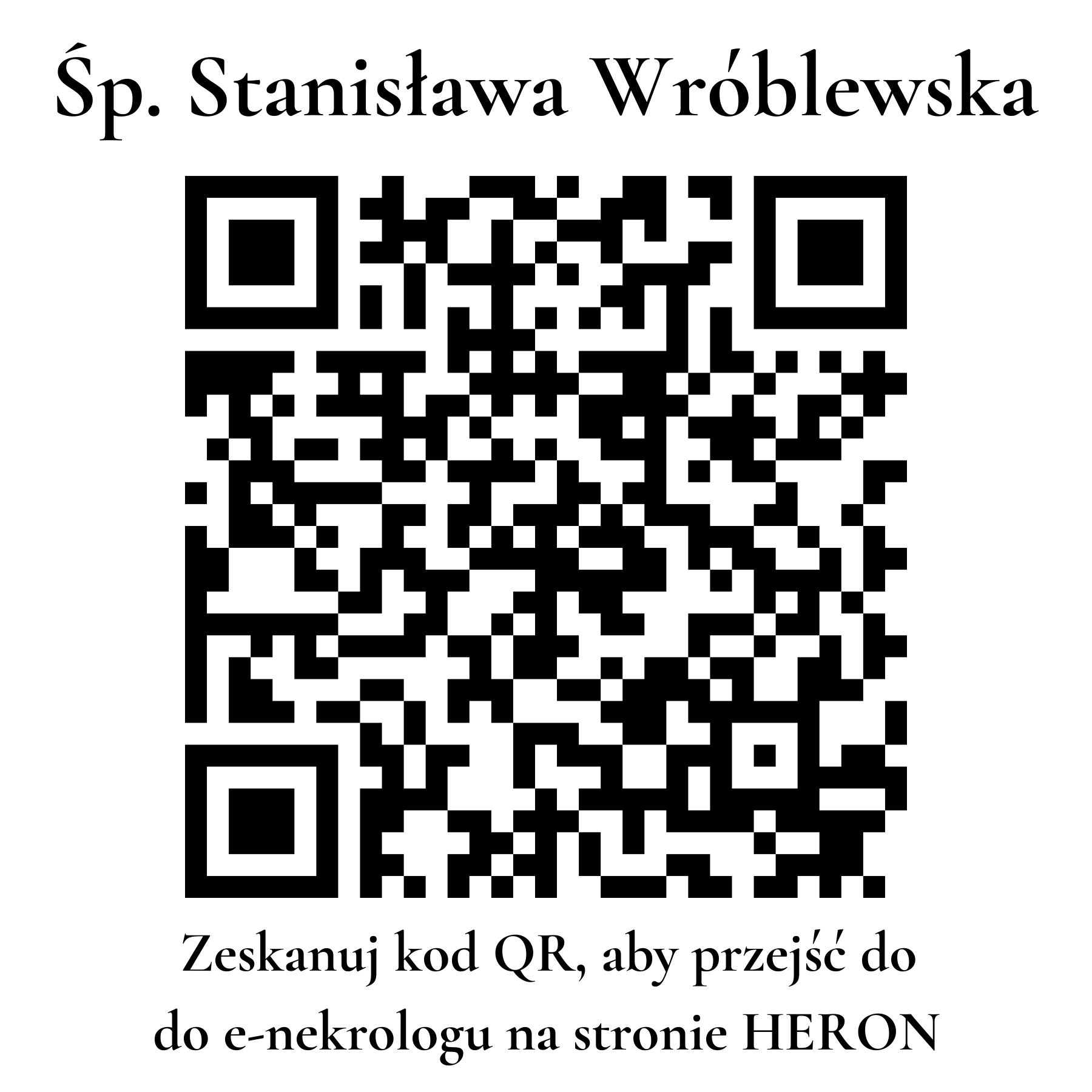 Kod QR do nekrologu Stanisława Wróblewska