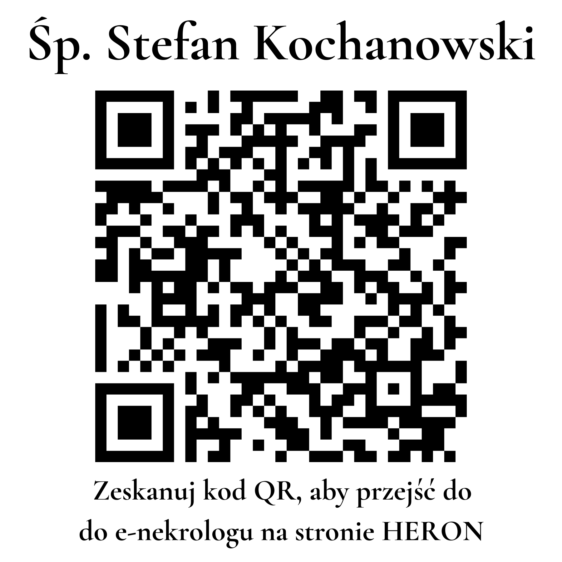 Kod QR do nekrologu Stefan Kochanowski Kod QR do nekrologu Stefan Kochanowski