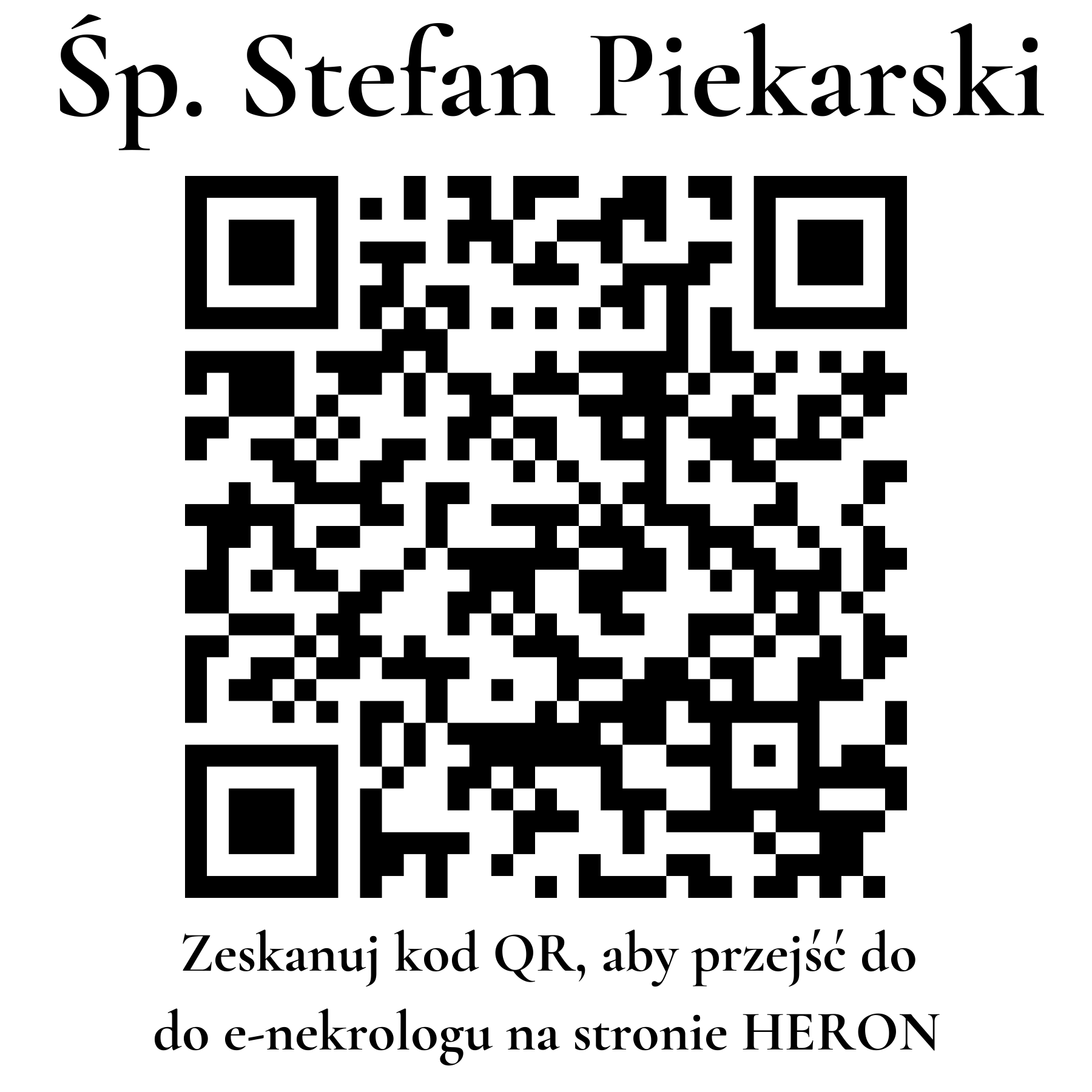 Kod QR do nekrologu Stefan Piekarski
