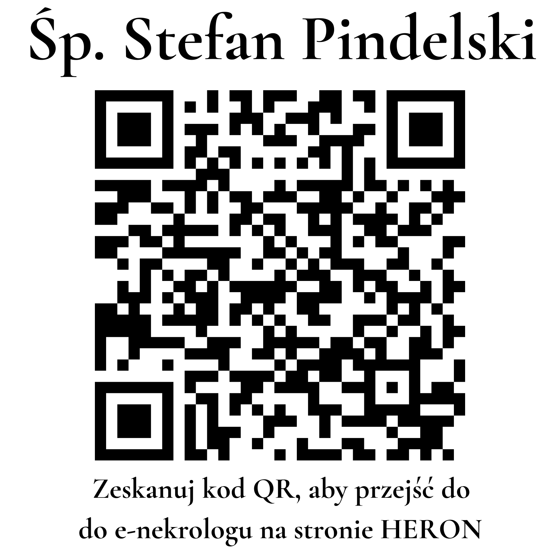 Kod QR do nekrologu Stefan Pindelski